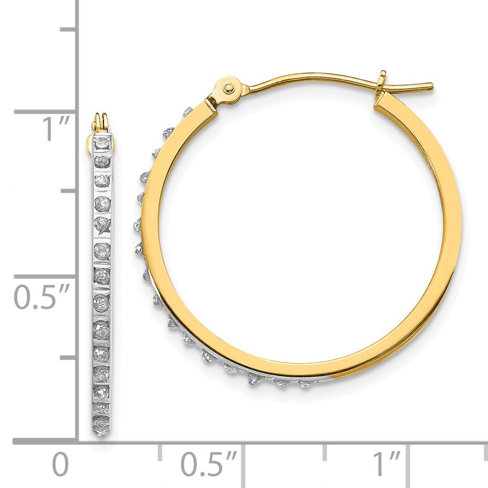 14K Gold Diamond Hinged Hoop Earrings for Women - Elegant Round Stud Earrings for Everyday Wear & Special Occasions