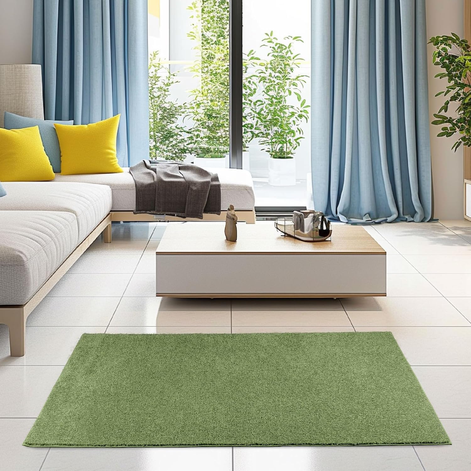 Galaxy Way Kids Favorite Area Rugs - 5' Hexagon Lime Green Indoor Carpet | Stain Resistant & Durable | Perfect for Living Room, Bedroom, Nursery, Playroom | Pet & Child Safe Non-Slip Rug | Made in USA | Great for Home Decor, Birthday Gifts & Wedding Presents