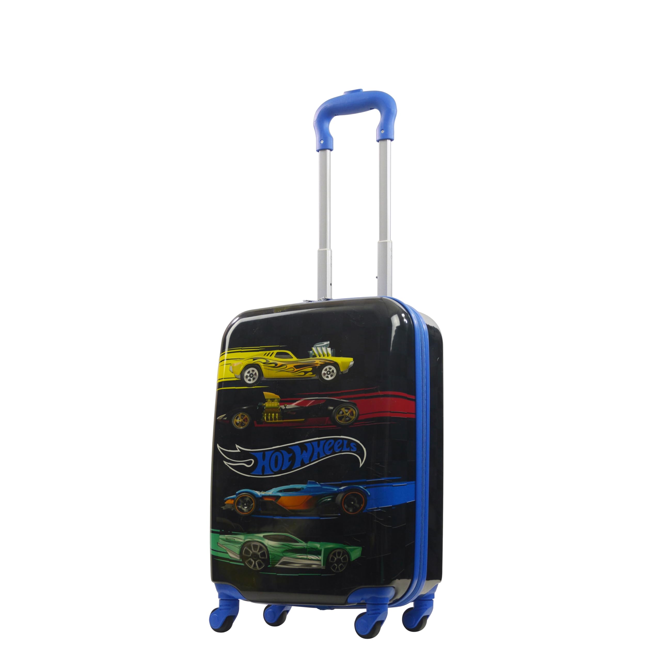 FUL Unisex Hot Wheels 20.5 Inch Carry On Rolling Luggage - Lightweight Hardshell Spinner Suitcase with 360° Wheels (Blue) | Perfect for Air Travel, Business Trips & Weekend Getaways