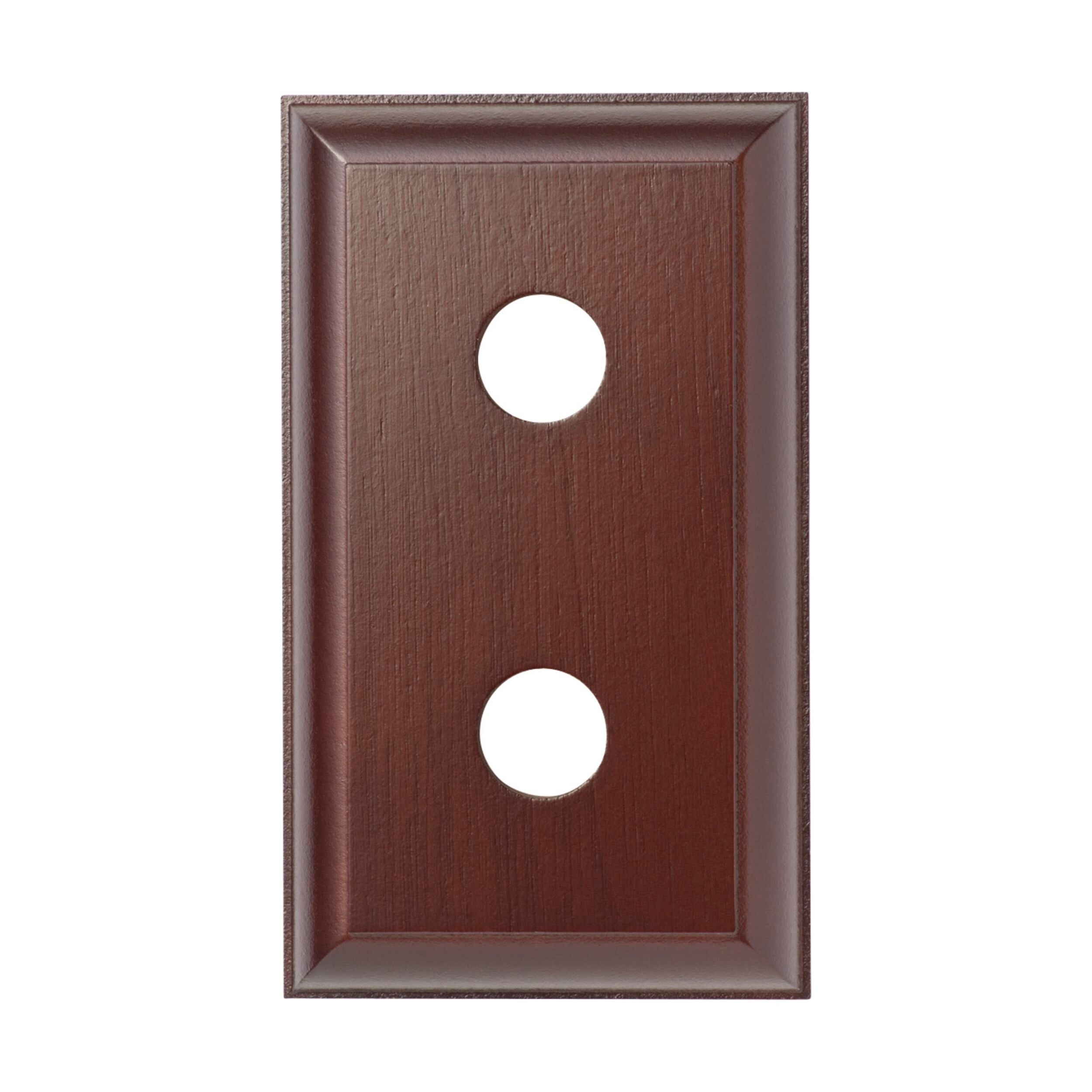 5432 Switch Socket Block - Traditional Double Cedar Wood Electrical Outlet - 90mm x 155mm (HxL) - Perfect for Home Renovation & Vintage Style Decor