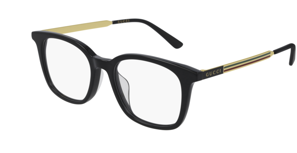 Gucci GG 0831OA 001 Black Gold Rectangle Unisex Eyeglasses - Stylish Prescription Glasses & Fashion Sunglasses for Men & Women - Perfect for Office, Driving, and Everyday Wear
