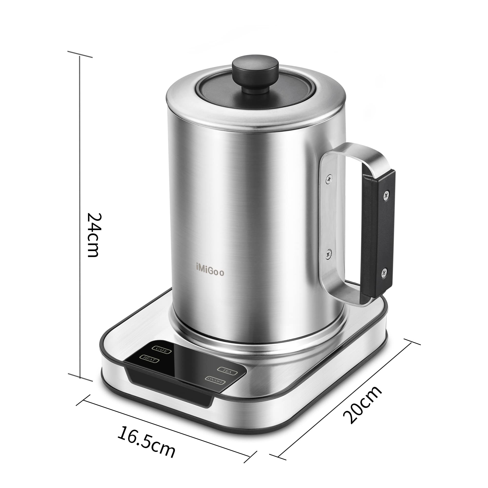 DualBrew Pro - 24 Oz Coffee & Tea Maker with 34oz Boiling Capacity, Double-Walled Stainless Steel Electric Kettle for Home, Office & Camping | Fast Heating, Multi-Functional & Portable Design | Perfect for Brewing Coffee, Tea & Hot Beverages Anywhere