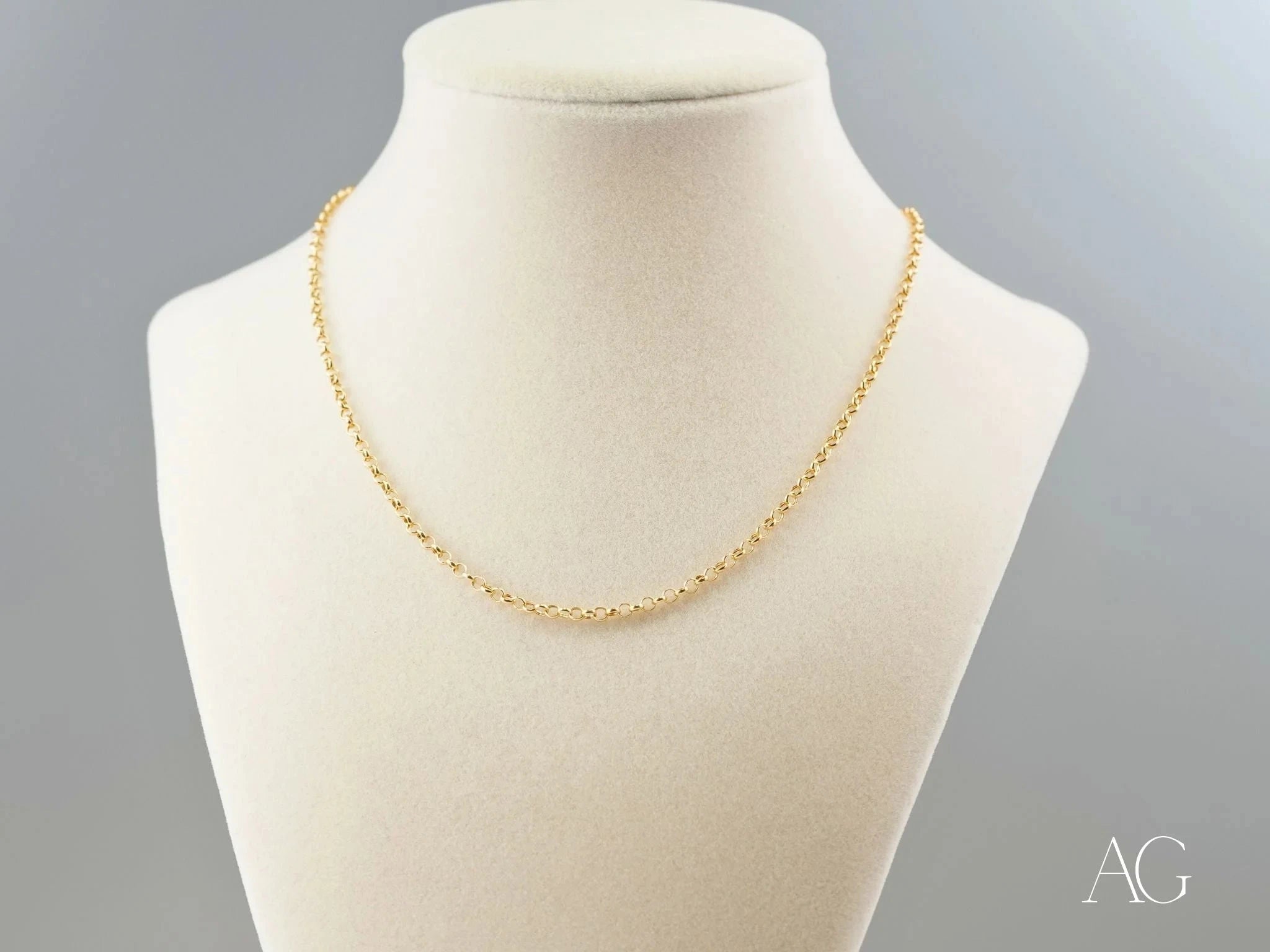 18K Gold Rolo Chain Necklace - 2.7mm Classic Round Link Design for Women, Men | Perfect for Layering, Gift Giving & Everyday Wear
