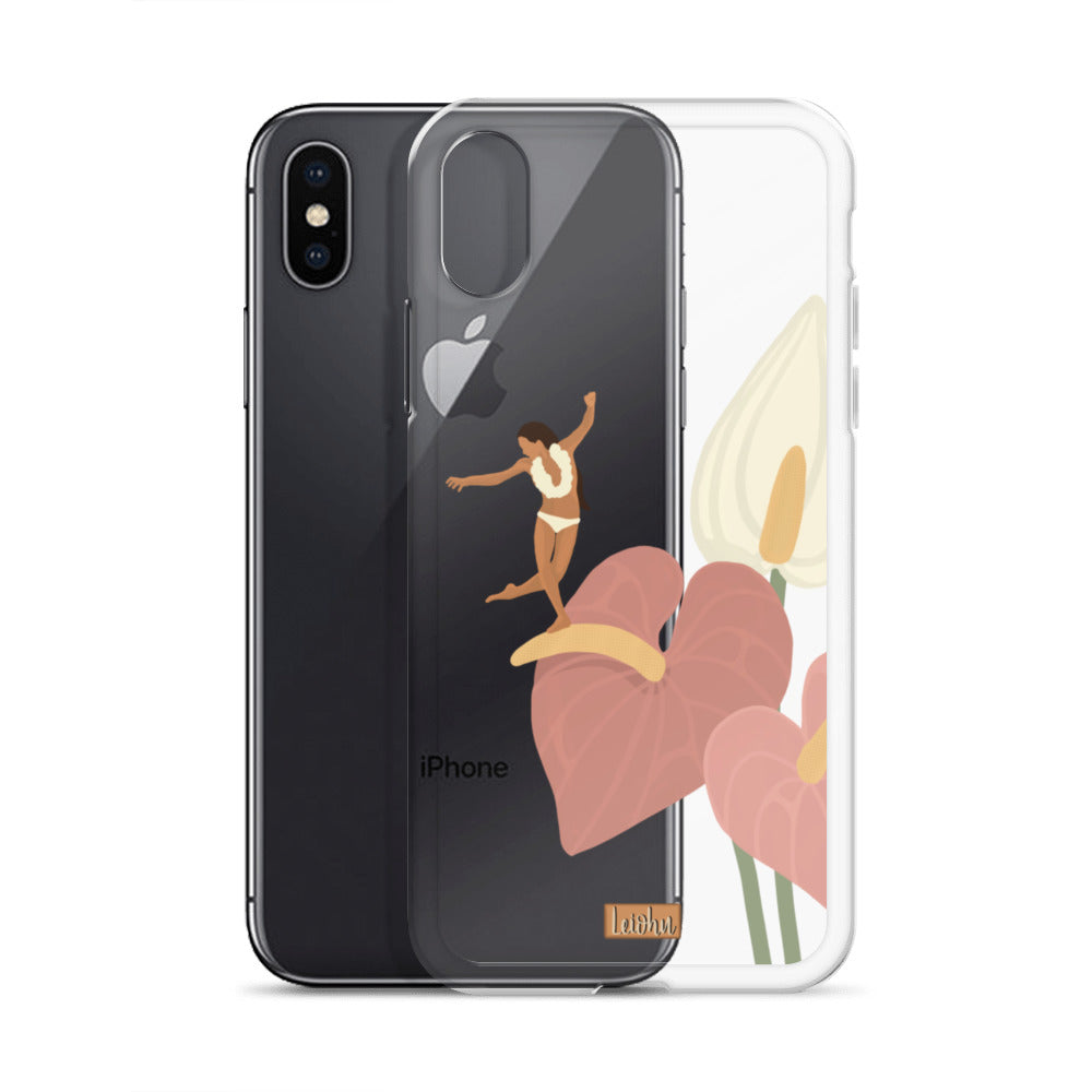 He'e Nalu Anthurium iPhone Case - Premium Floral Design Phone Cover for iPhone 13/14/15 Series - Perfect for Beach, Vacation & Tropical Style Lovers