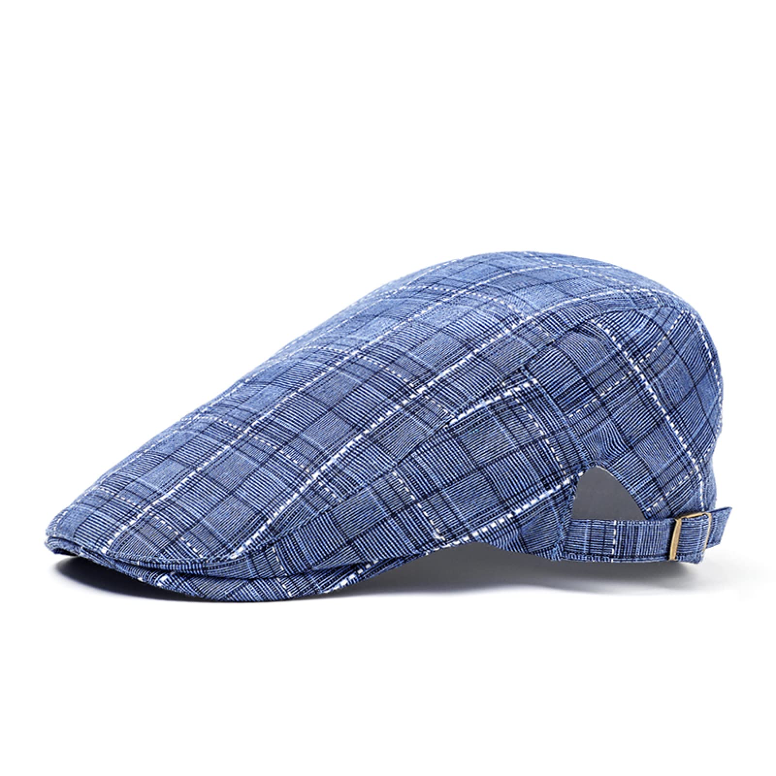Stylish KIAZHAO Newsboy Caps for Men - Adjustable Flat Ivy Golf Plaid Gatsby Beret Herringbone Hats - Perfect for Driving, Golfing & Vintage Fashion