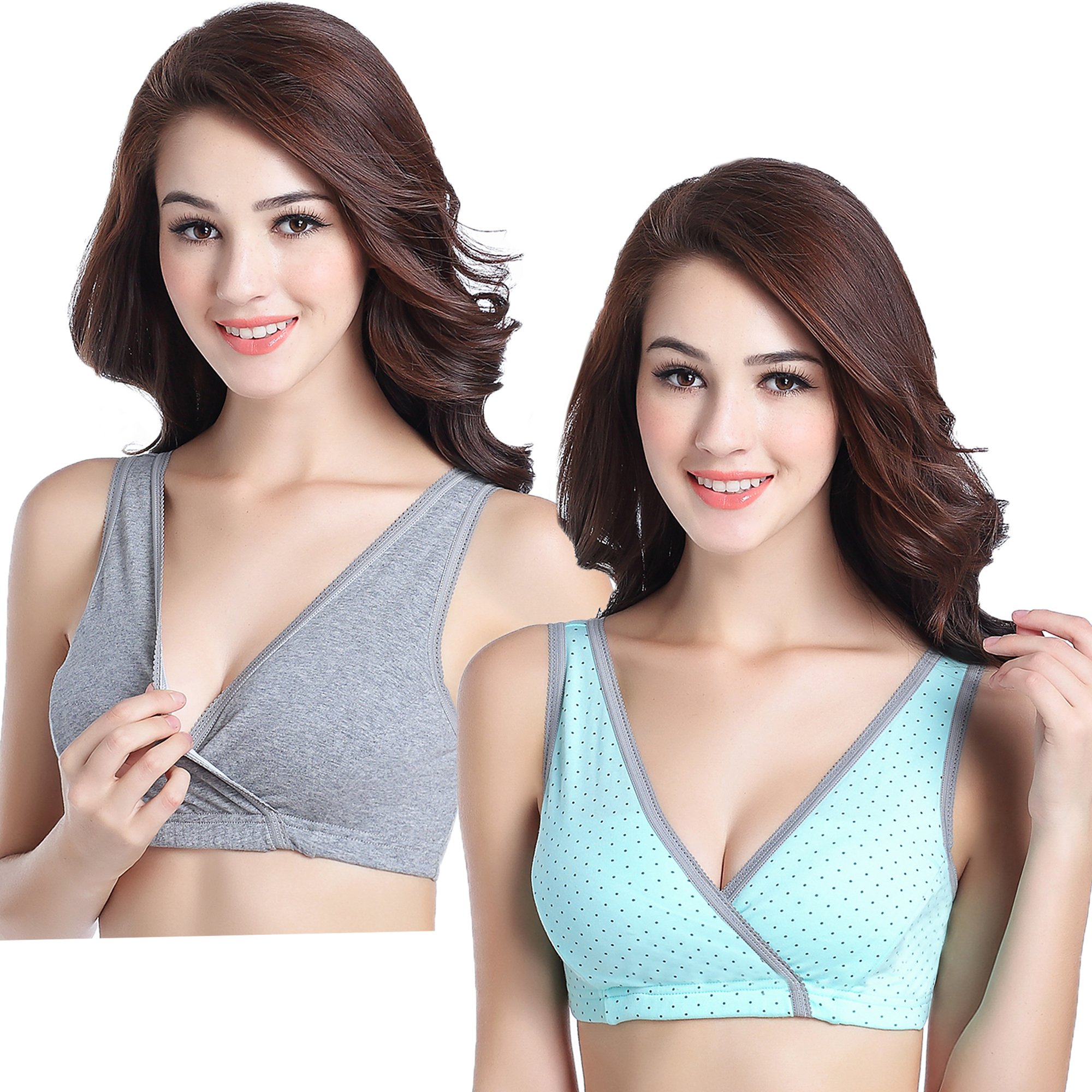 Comfortable Maternity Nursing Sleep Bra - Wireless Cotton Breastfeeding Bralette for Pregnant & Nursing Moms - Perfect for Nighttime Nursing & Relaxation