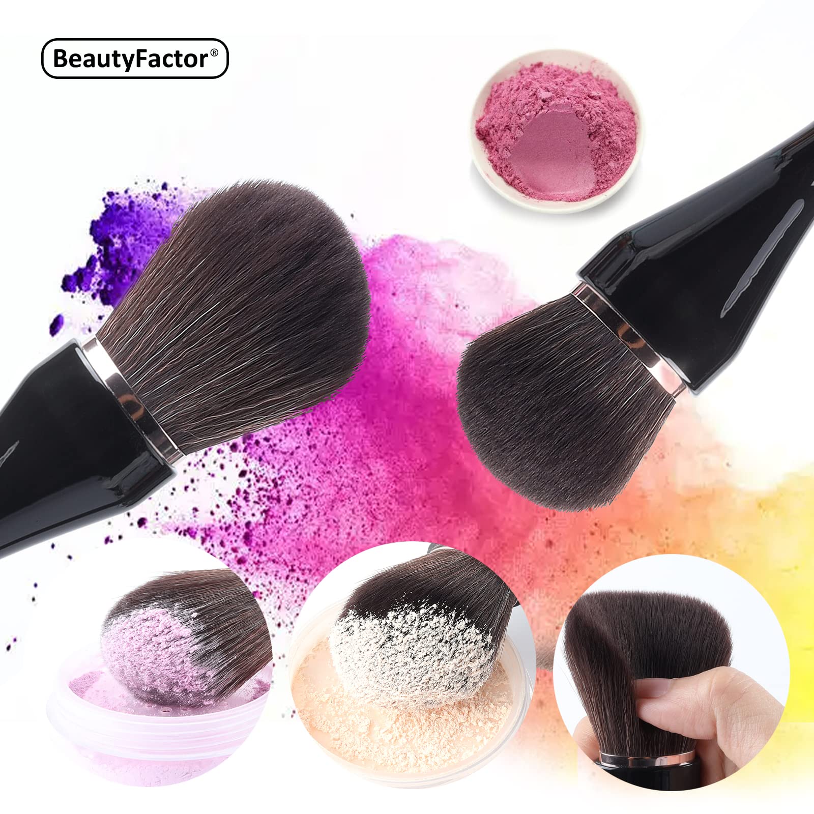 BeautyFactor 12Pcs Premium Synthetic Makeup Brush Set - Foundation, Powder, Concealer, Eyeshadow & Blush Brushes with Leather Storage Bucket | Perfect for Professional Makeup Artists & Home Beauty Routines