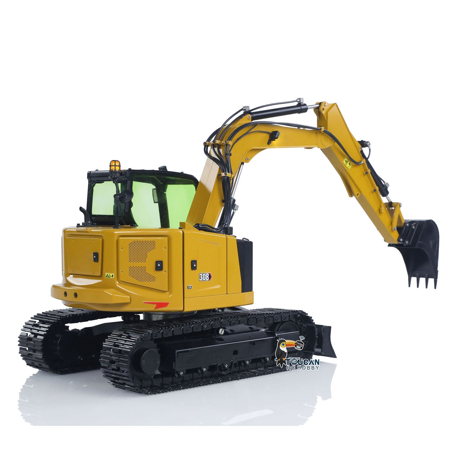 1/14 Scale Metal RC Hydraulic Excavator - C308 Radio Controlled Construction Digger Toy with Flysky ST8 Remote & Battery (Ready-to-Run) - Perfect for Construction Enthusiasts & RC Hobbyists - Great for Backyard Digging, Construction Play & Collector's Display