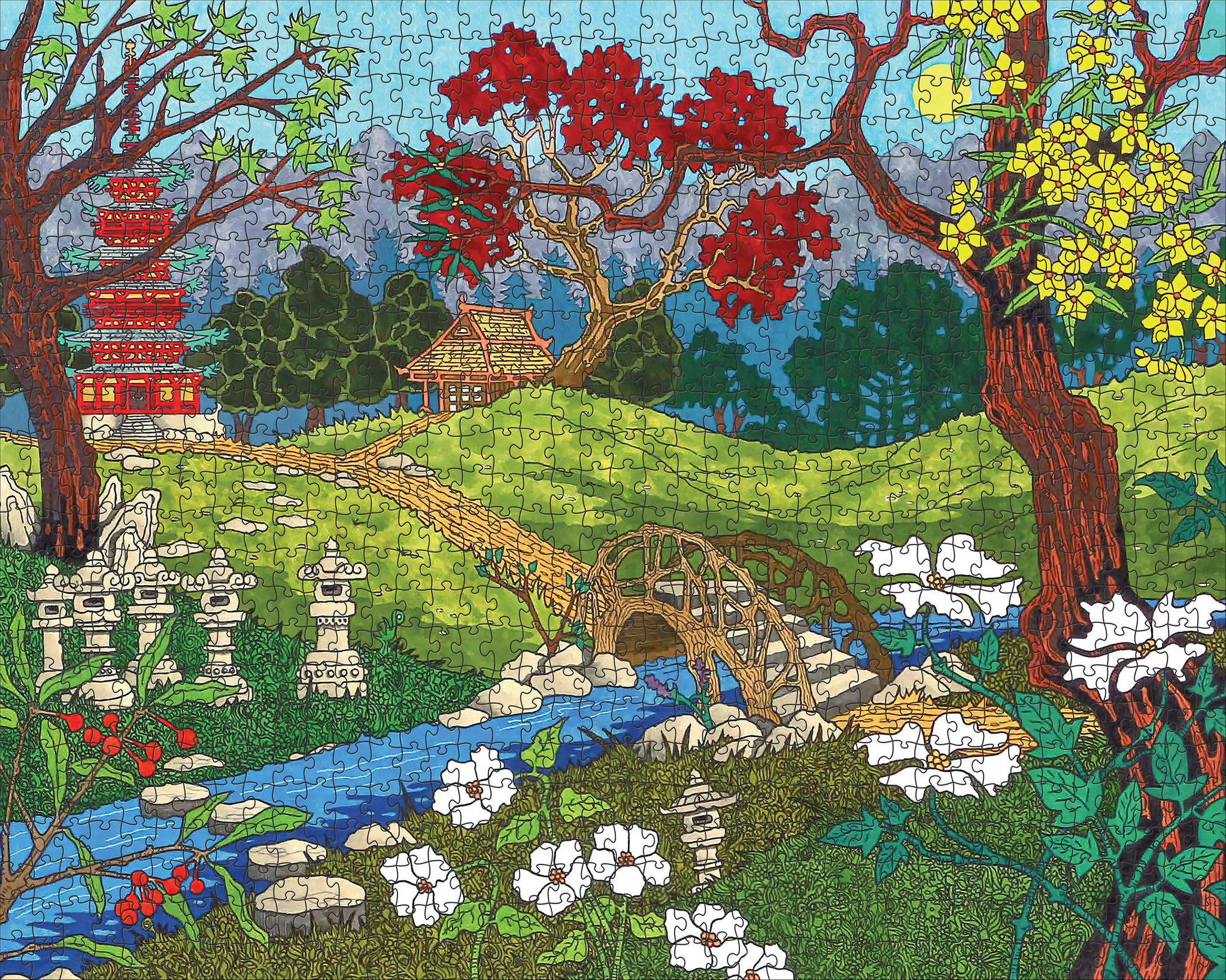 Pomegranate 1000-Piece Japanese Garden Jigsaw Puzzle - Relaxing Zen Activity for Adults & Home Decor