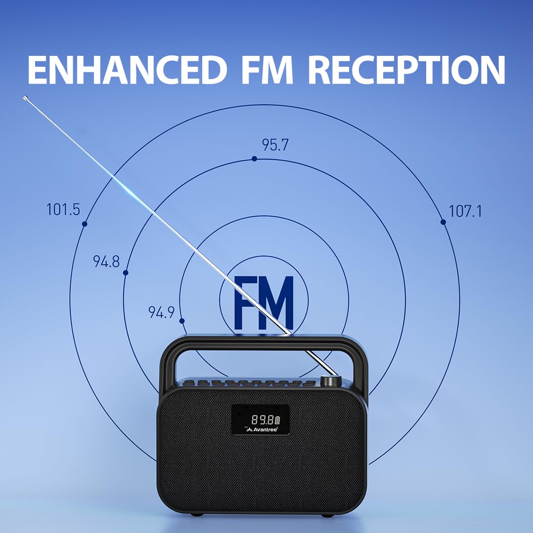 Avantree PowerByte - 便携式30W立体声蓝牙音箱，带数字FM收音机、SD卡播放器、20小时续航、扩展范围，无线有线两用，U盘播放器 - 适用于户外聚会、家庭娱乐和旅行