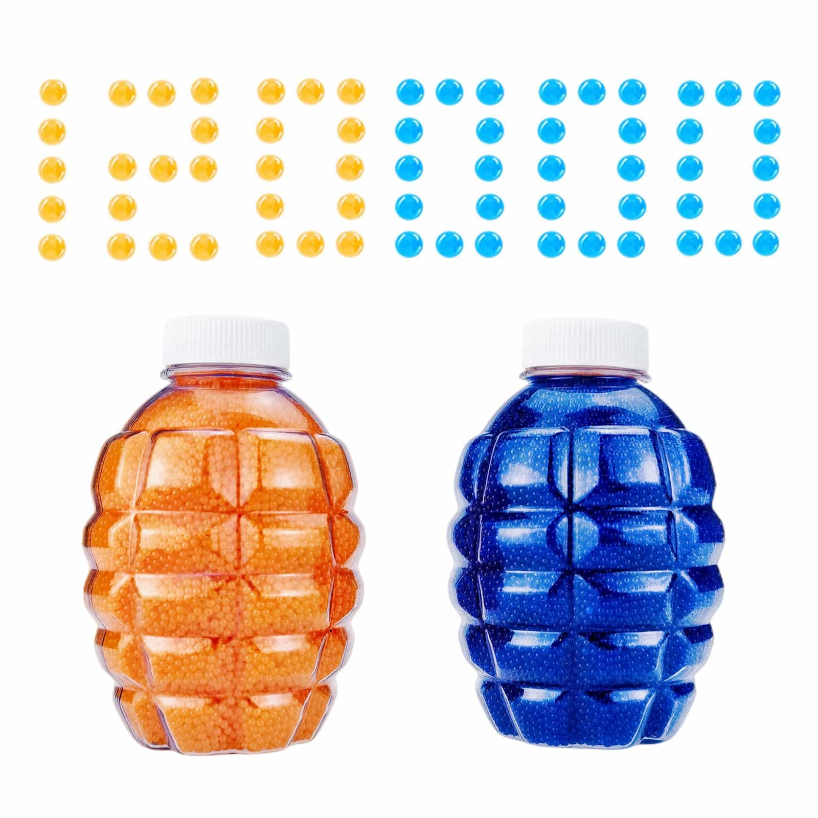 **Aebor 7-8mm Water Gel Beads Refill - 120,000 Pcs (2 Bottles) for Water Blaster Guns | Non-Toxic Ammo with Plastic Hopper Bottle (Blue & Orange, Pineapple Design) | Perfect for Outdoor Summer Games, Kids' Parties & Backyard Fun**