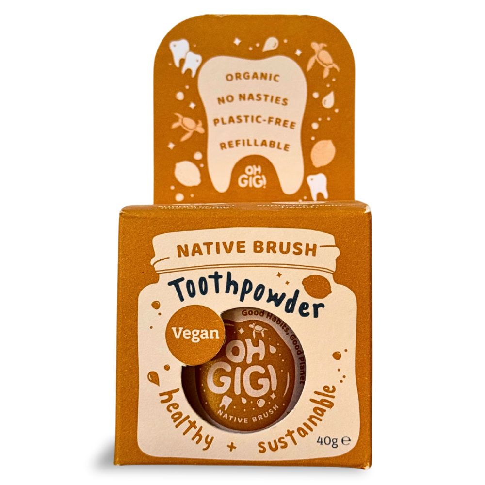 OhGiGi Organic Toothpowder with Natural Bamboo Charcoal - Whitening & Detoxifying for Healthy Teeth & Gums | Eco-Friendly Dental Care for Home & Travel Use