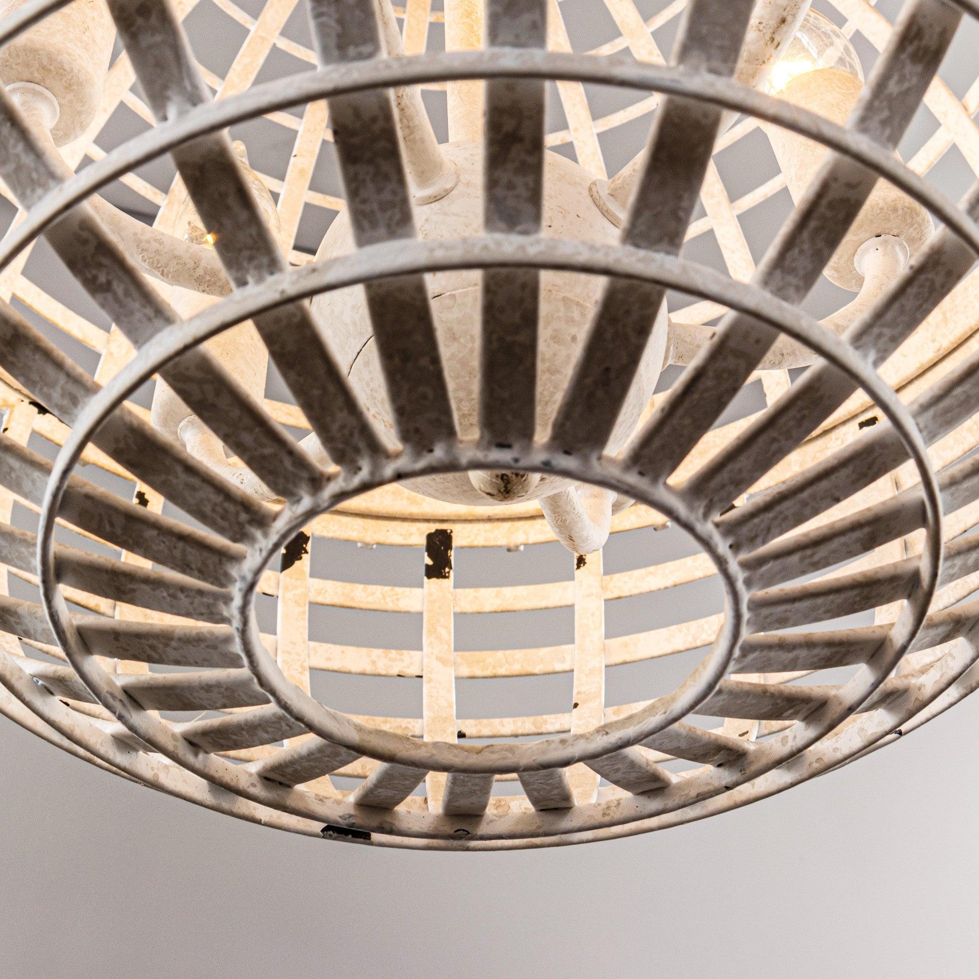 6-Light Vintage Farmhouse Globe Pendant Light Fixture - White - Perfect for Kitchen Island, Dining Room, and Entryway Lighting