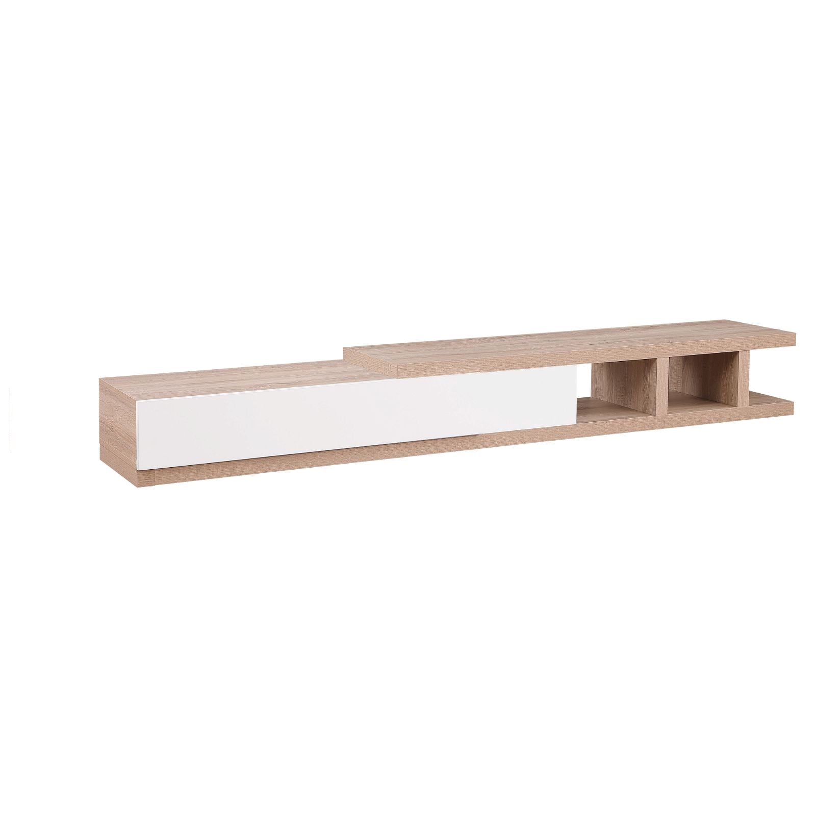 Criterion Extendable TV Stand 279cm - Solid Oak Entertainment Center for Living Room, Home Theater & Media Storage | Modern TV Cabinet with Adjustable Shelves