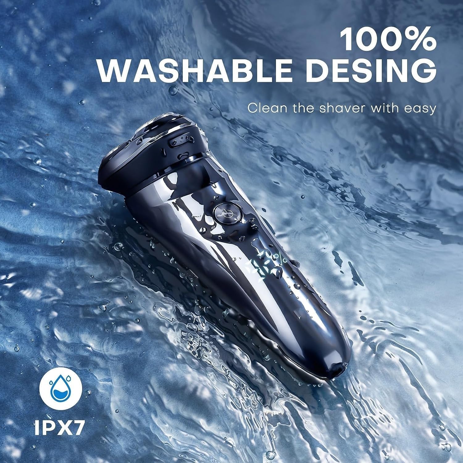 Best Rechargeable Waterproof Electric Shaver for Men - USB Fast Charging Beard Trimmer & Shaving Machine - Perfect for Travel, Daily Grooming and Sensitive Skin Care