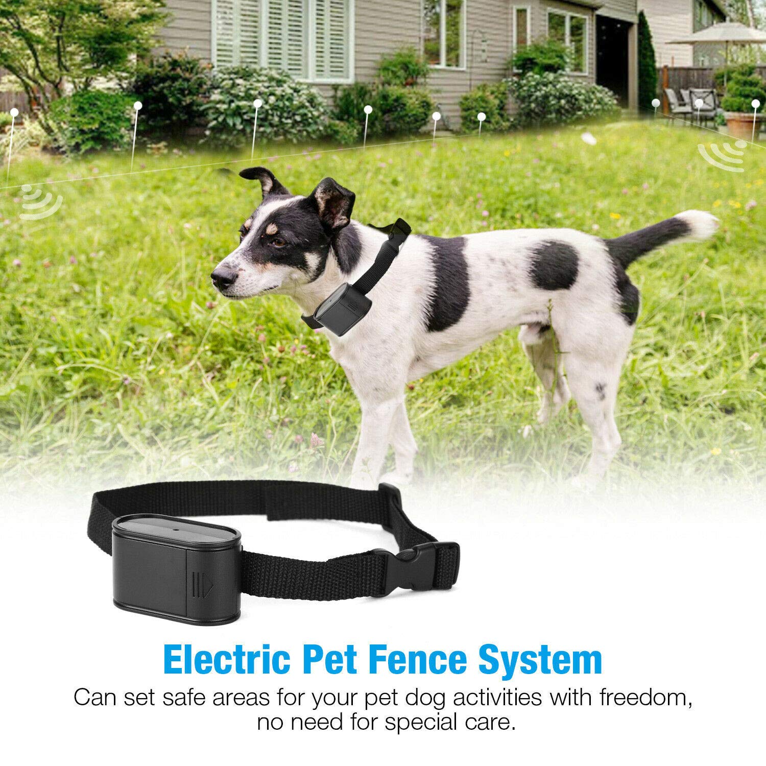 Electric Dog Fence System - 300m In-Ground Pet Containment with Waterproof Training Collar | Shock & Tone Correction | Safe & Harmless for All Dogs | Perfect for Backyard & Large Yard Dog Training