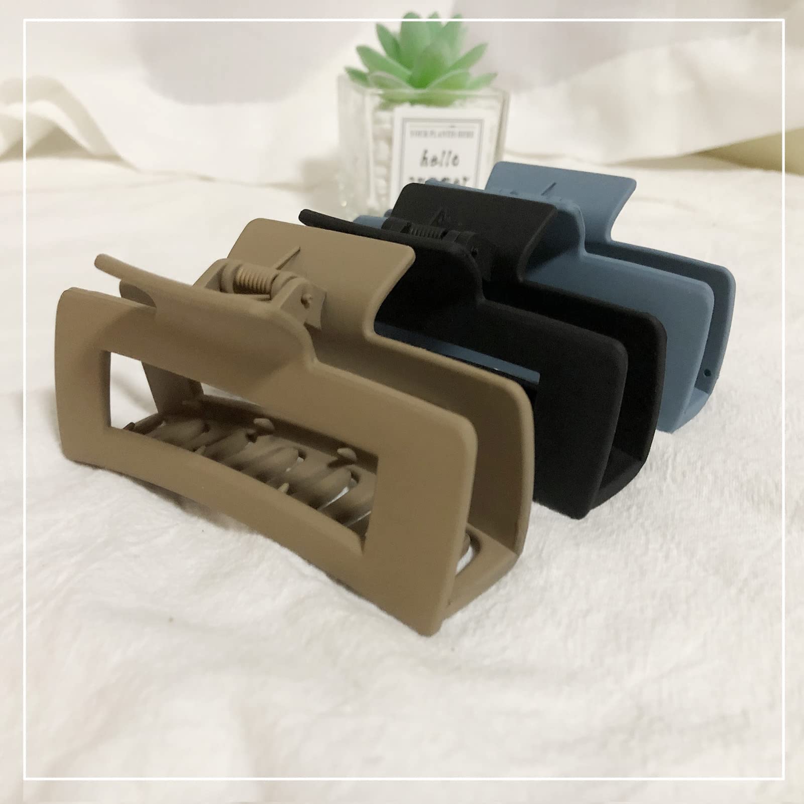 Softwrap 3-Pack Neutral Claw Hair Clips for Thin to Medium Hair - Matte Finish Semicircle Hair Clips for Women & Girls | Perfect for School, Work, and Everyday Styling