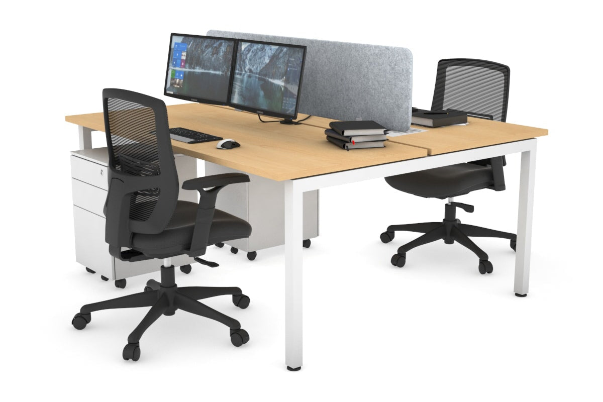 Quadro Square Legs 2 Person Office Workstation Desk [1400L x 700W] - Perfect for Collaborative Workspaces & Home Offices