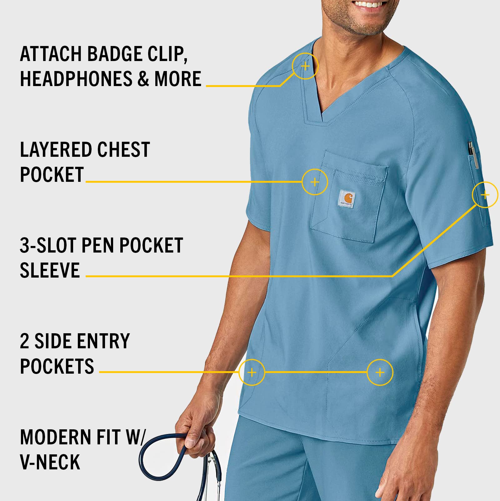 Carhartt Men's Micro Ripstop Chest Pocket Work Shirt - Durable & Lightweight for Outdoor Jobs, Hiking, and Casual Wear