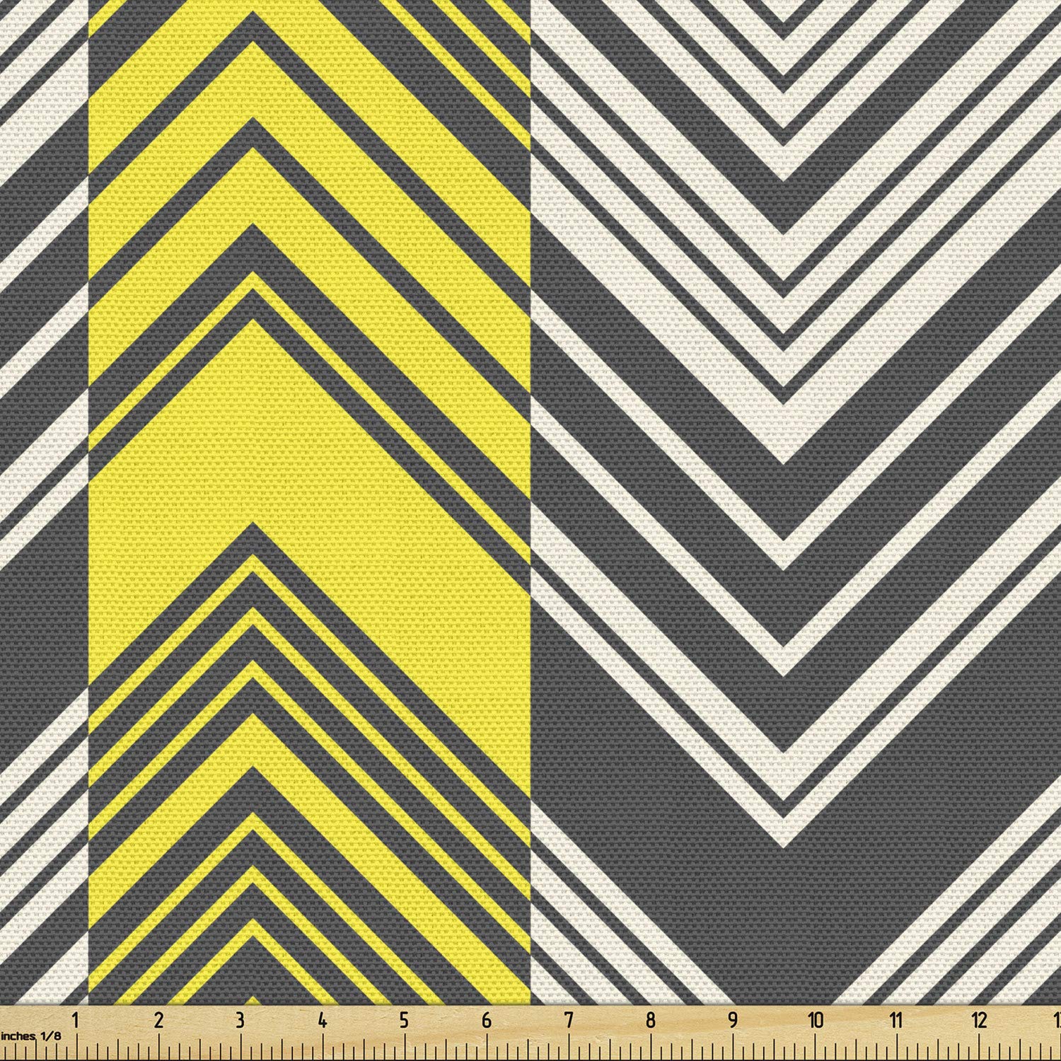 Ambesonne Yellow Chevron Fabric - 10 Yards for Upholstery & Home Decor