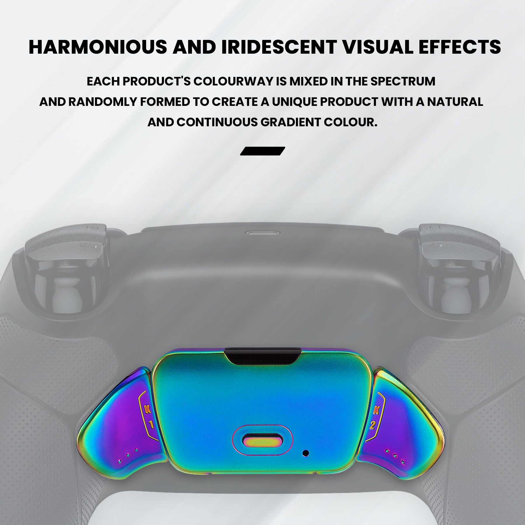 eXtremeRate Rainbow Aura Blue & Purple Real Metal Buttons (RMB) Version RISE V3 Remap Kit for PS5 Controller BDM 030/040/050 - Chameleon Purple Blue - Premium Customization for Enhanced Gaming Performance