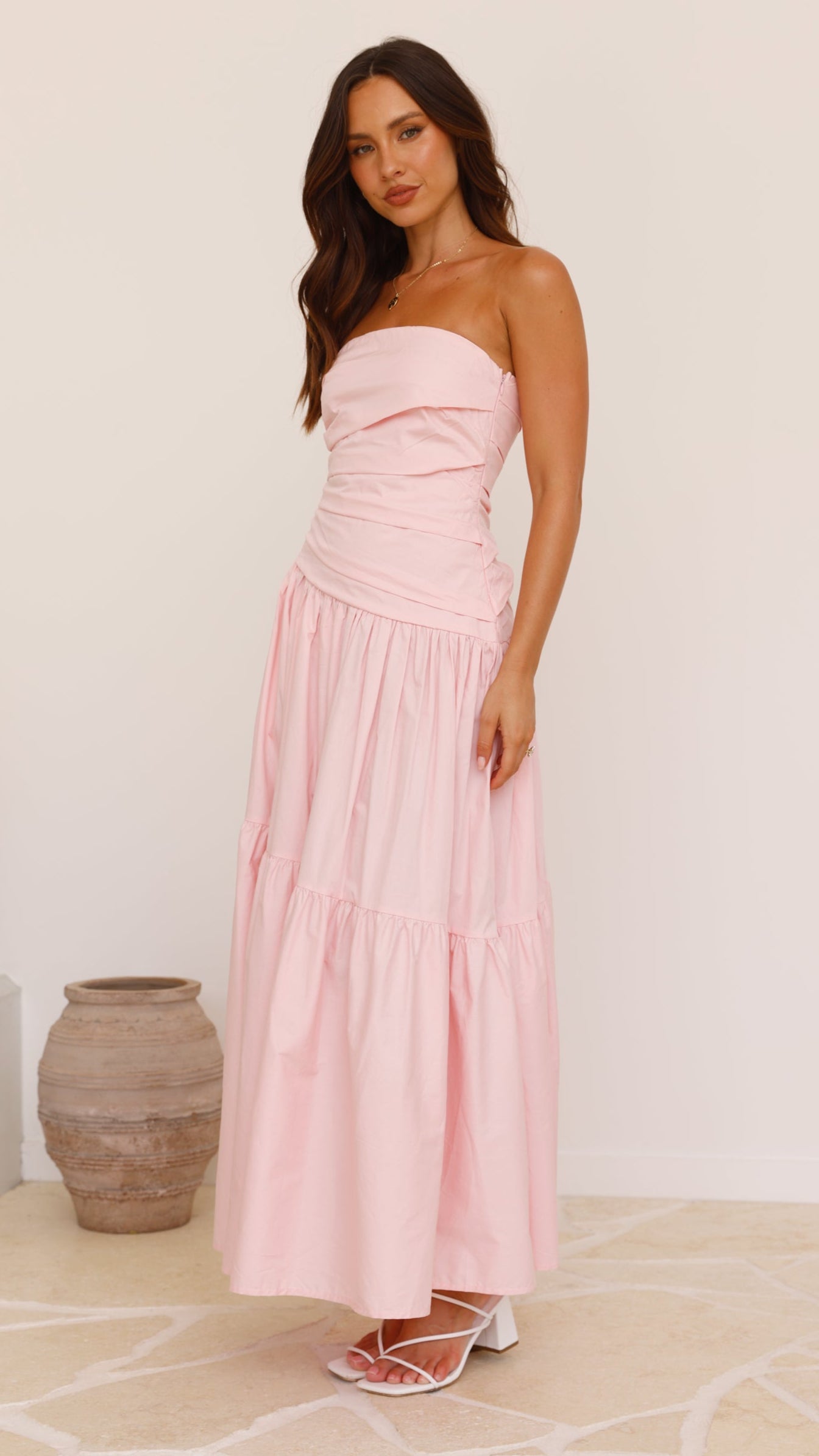 Lola Maxi Dress for Women - Flowy Long Summer Dress in Pink | Beach Wedding, Vacation, Party Outfit