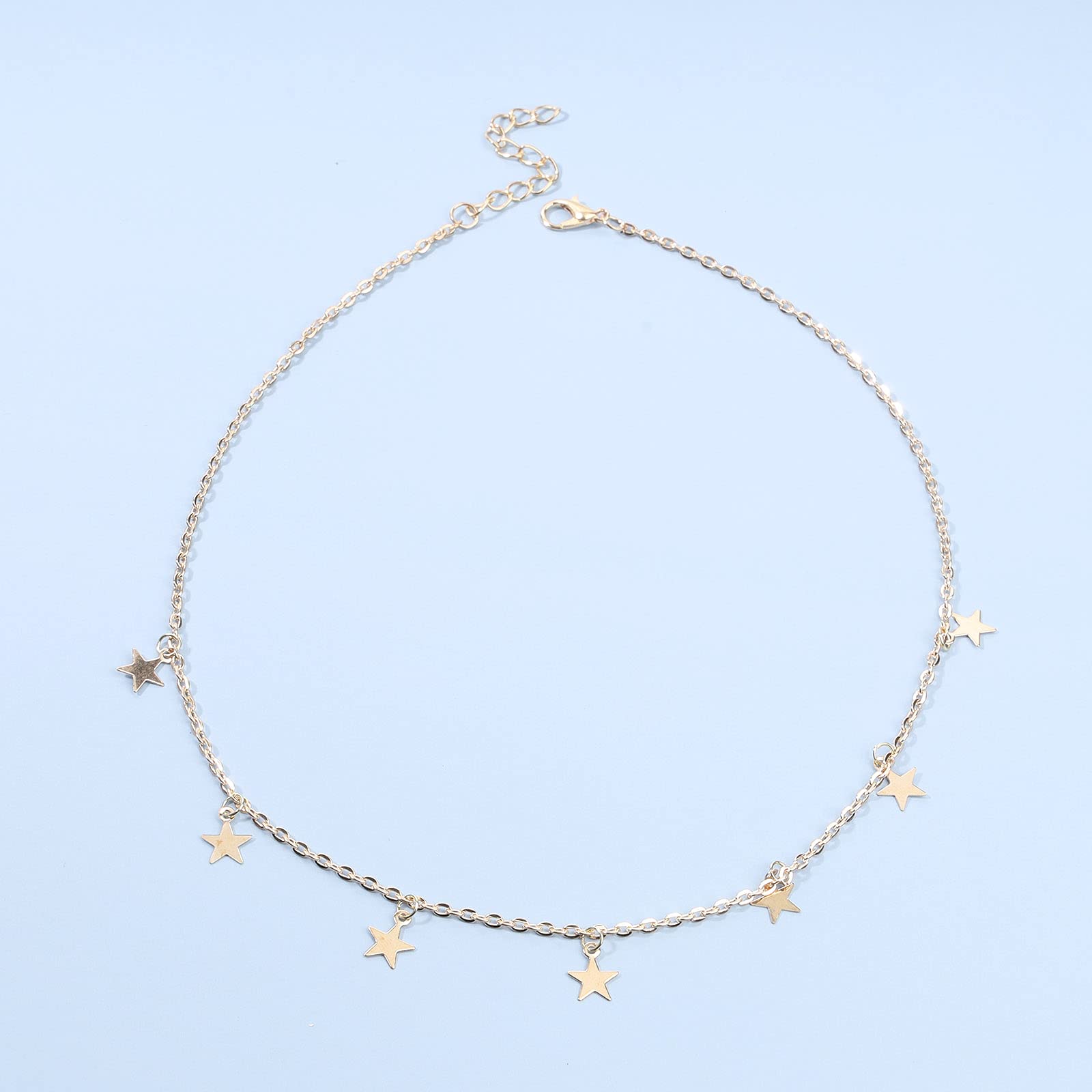 Boho Layered Star Choker Necklace - Micro Pave Sun Velvet Choker with Vintage Multi-Layered Chain - Celestial Jewelry for Women | Perfect for Music Festivals, Date Nights & Boho Fashion