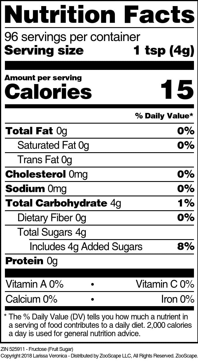 Organic Fructose (Fruit Sugar) - 16 oz (3 Pack) - Natural Sweetener for Baking, Smoothies & Healthy Recipes | ZIN: 525911