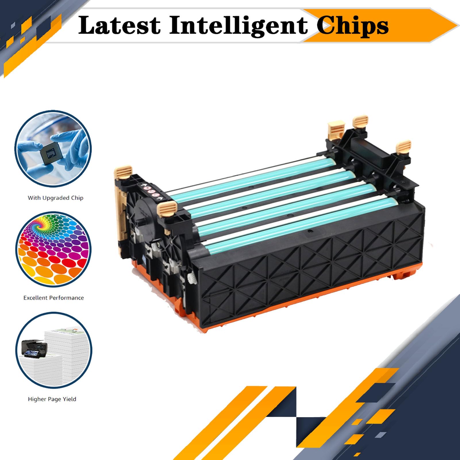 High-Capacity C2150 Imaging Drum Kit - Compatible with Dell 1320C/2150cdn/2150cn/2130cn/2135cn/2155cdn/2155cn Printers - Long-Lasting Chip Included - Perfect for Office & High-Volume Printing Needs