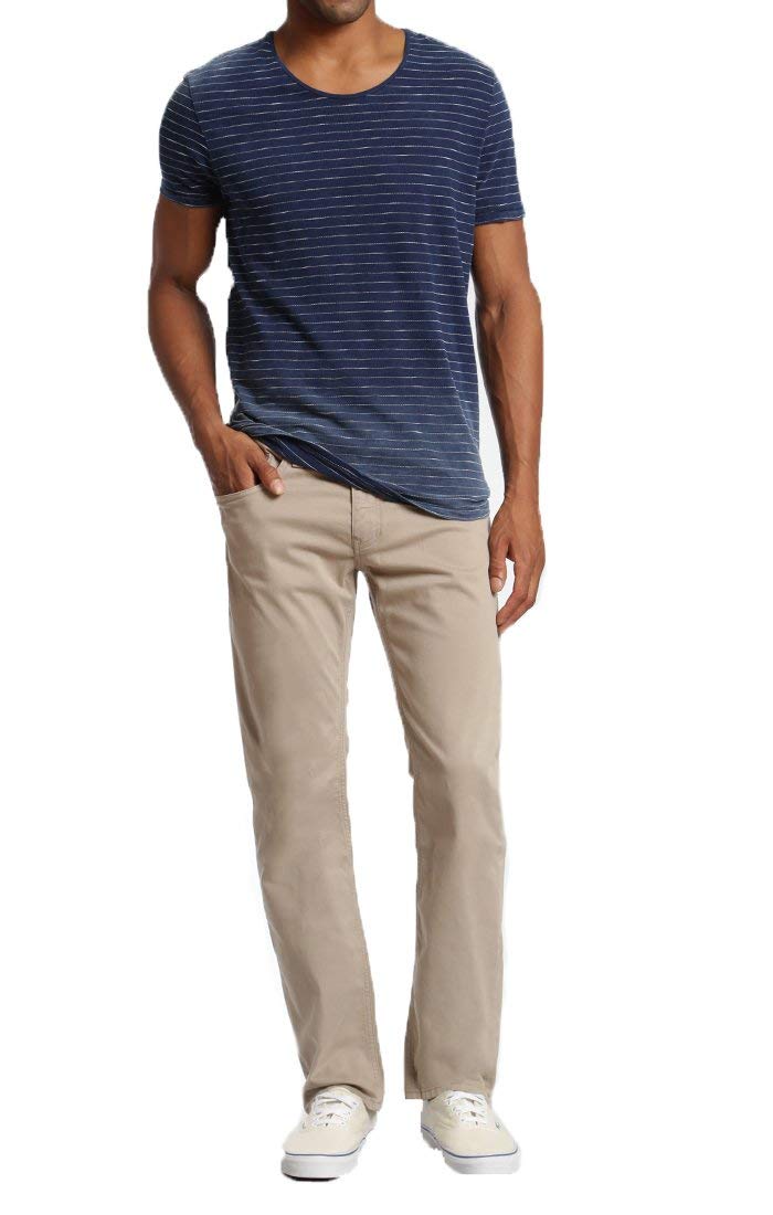 Mavi Zach Men's Straight Leg Twill Pants - Regular Rise Work Pants in Light Beige (33x34) | Comfortable Office Wear & Casual Business Attire