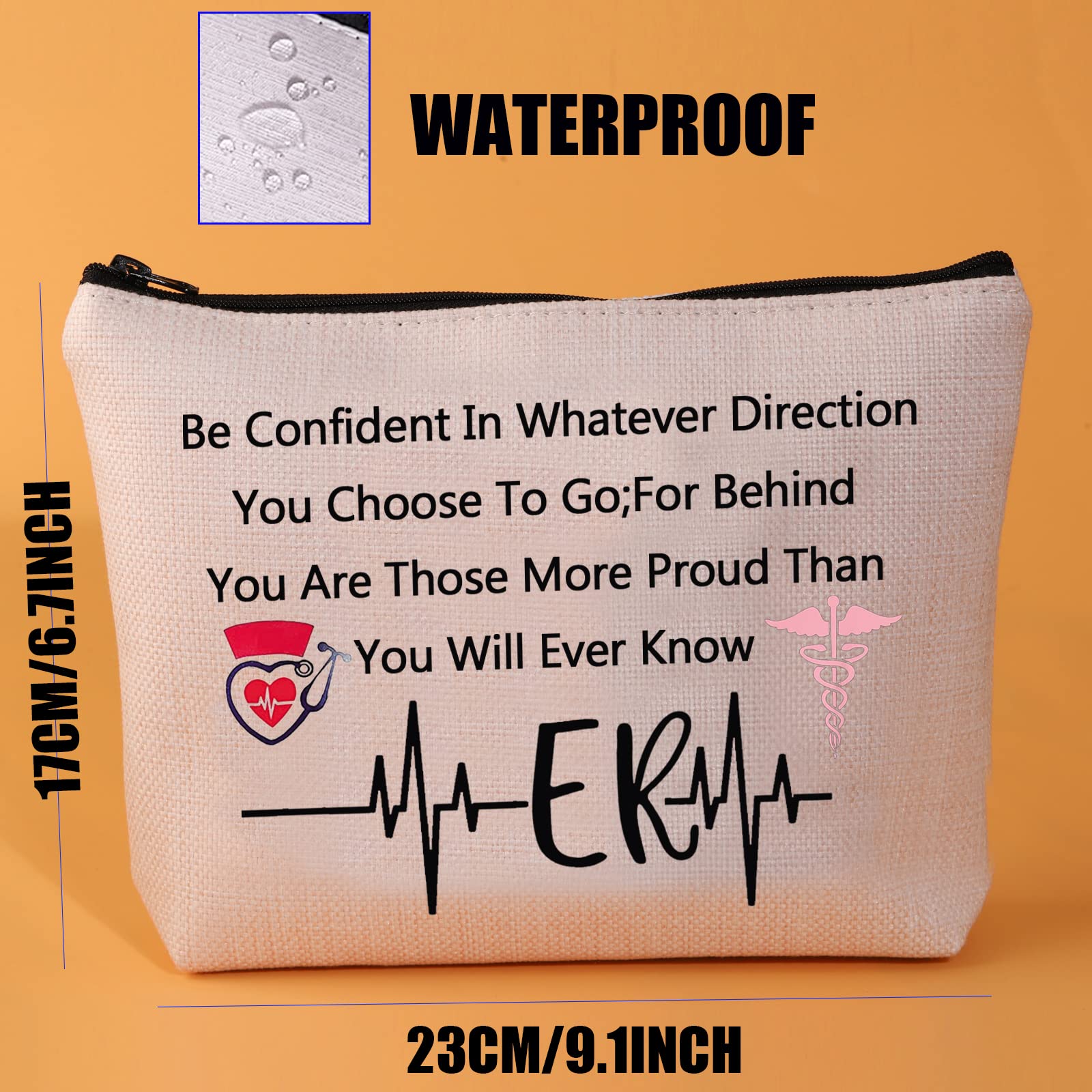 ER Nurse Gifts for Women - Medical Caduceus Cosmetic Travel Pouch Bag | Nursing Makeup Bag for Emergency Medicine Physicians & Graduation Gifts | Perfect for Clinical Shifts, Travel & Daily Use
