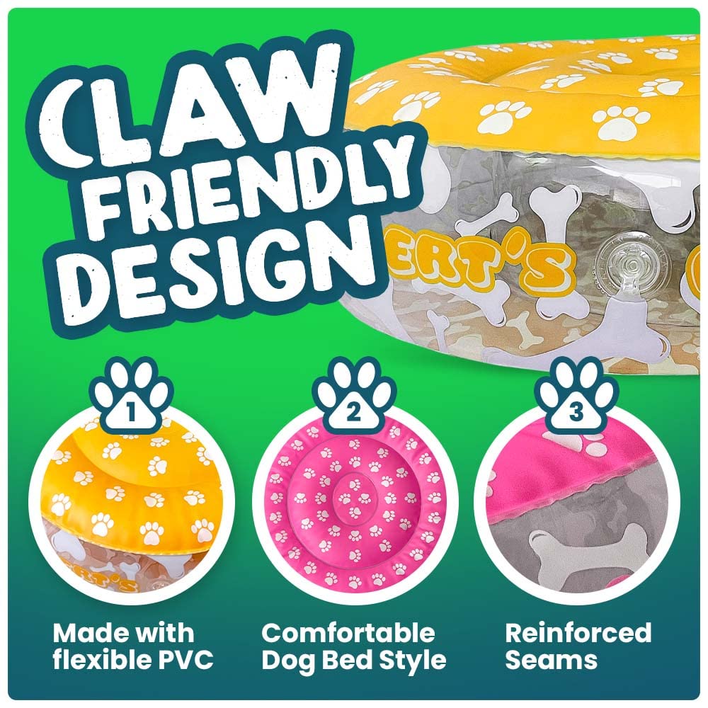 Rupert’s Inflatable Dog Pool Float for Small to Medium Dogs - Canopy Pet Lounger with Shade, Water Raft & Stay Dry Design - Perfect for Pool, Beach, Lakes & Summer Fun (Puppy Floats & Pet Accessories)