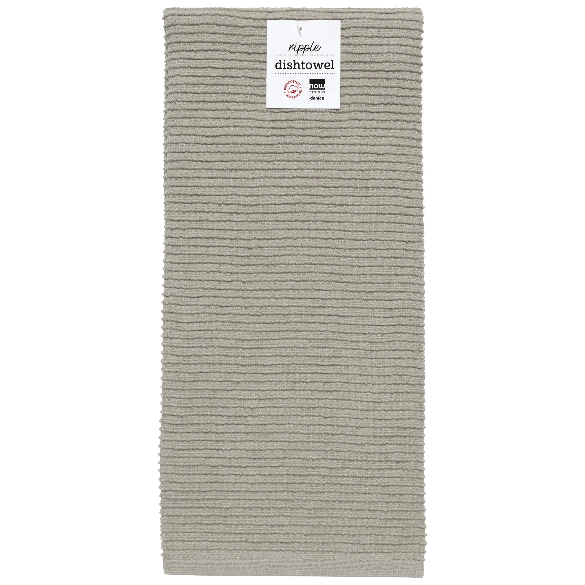 Premium Danica Ripple Terry Cotton Dish Towel Set - Super Absorbent & Quick-Drying Kitchen Towels for Dishes, Hands & Countertops (London Gray) - Perfect for Kitchen, Dining & Hosting Gifts