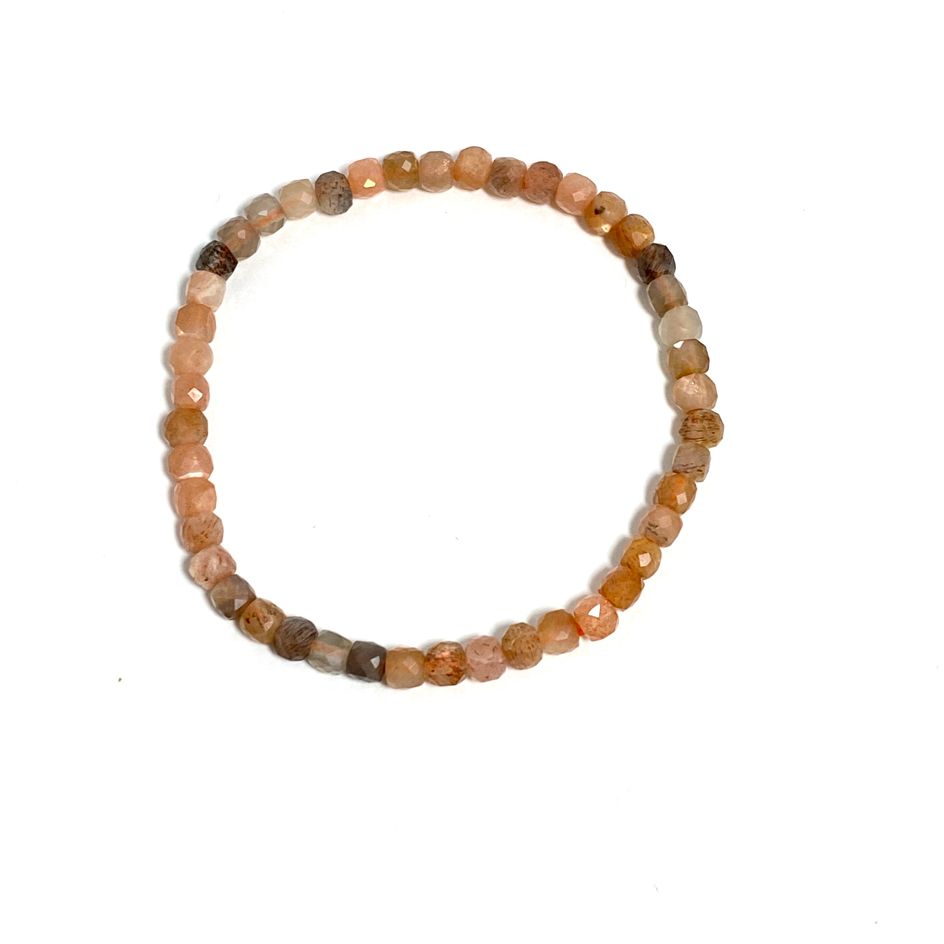 Faceted Square Gemstone Bracelet - 3mm & 4mm Beads - Elegant Handmade Jewelry for Women - Perfect for Weddings, Parties & Everyday Wear