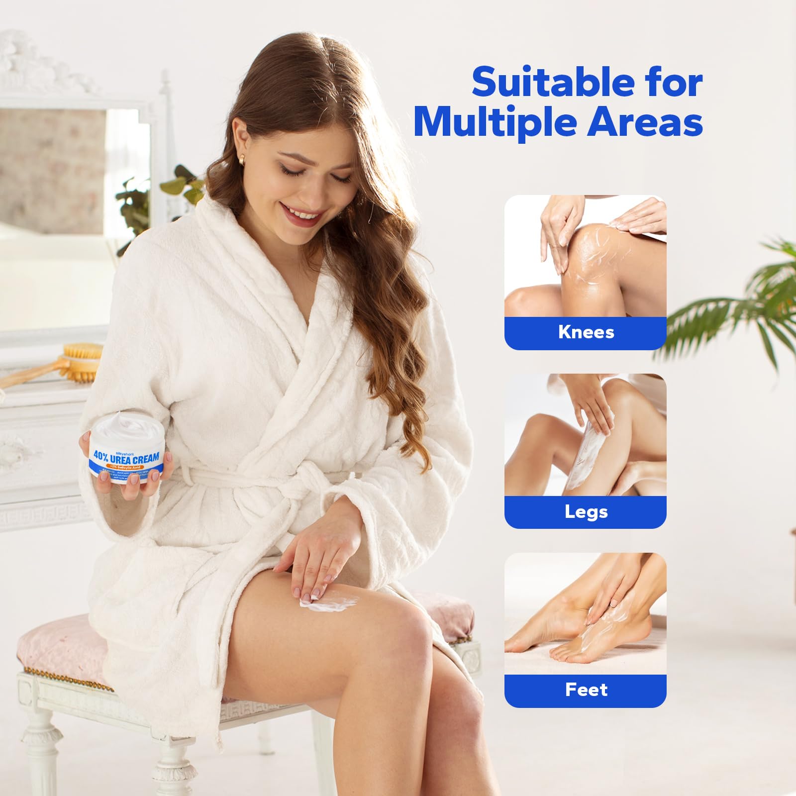 40% Urea & 2% Salicylic Acid Foot Cream with Jojoba Oil, Avocado Oil & Aloe Vera - Intensive Moisturizing Treatment for Dry Cracked Heels, Hands, Knees & Elbows - Perfect for Daily Foot Care & Skin Repair
