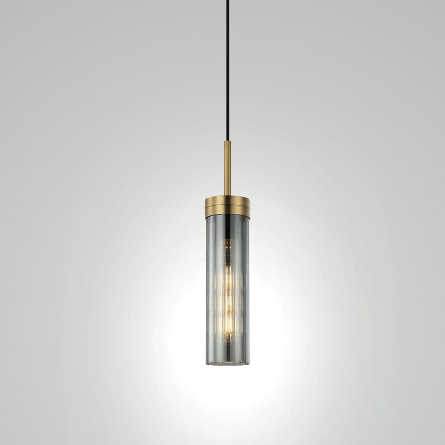 Georgia Glass Ribbed Pendant Light - Elegant Handmade Glass Ceiling Fixture for Dining Room, Kitchen Island & Bedroom Lighting