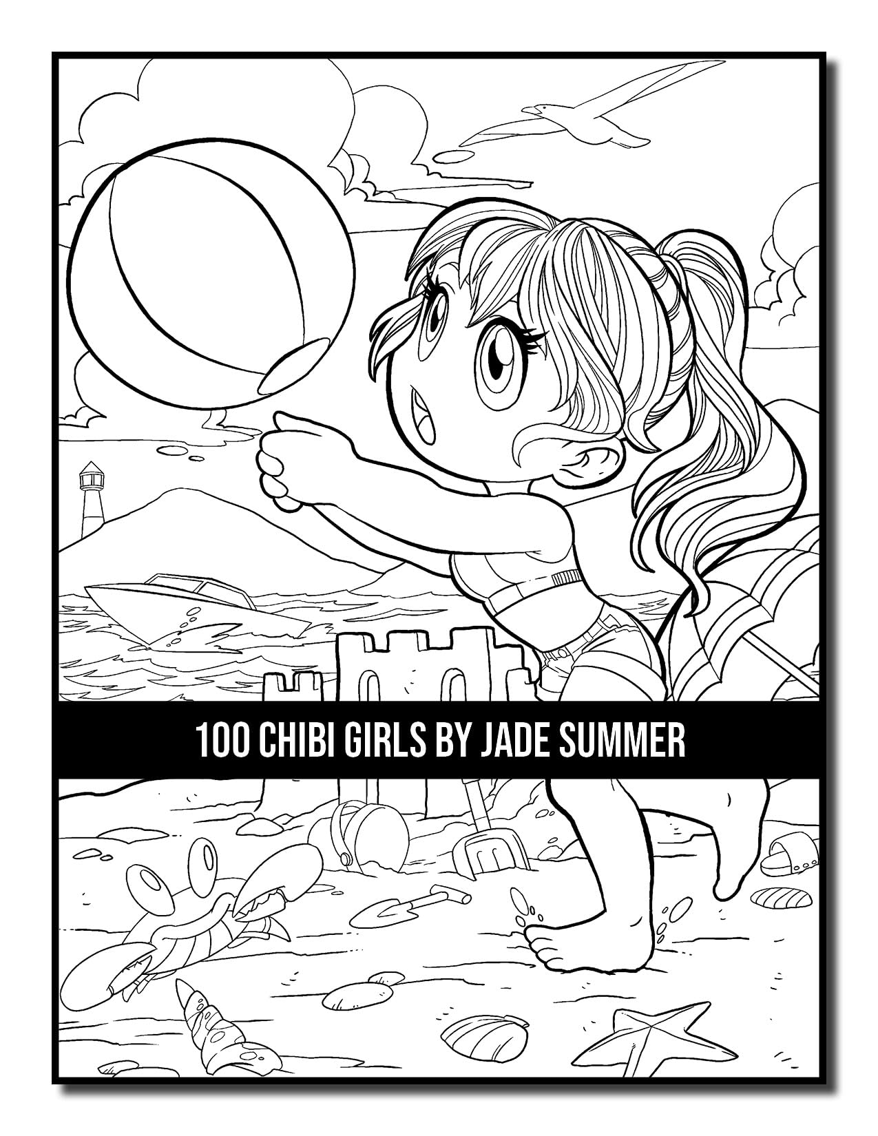 100 Chibi Girls: Cute & Fantasy Adult Coloring Book with Horror & Christmas Themes - Perfect for Stress Relief, Gifts & Creative Relaxation