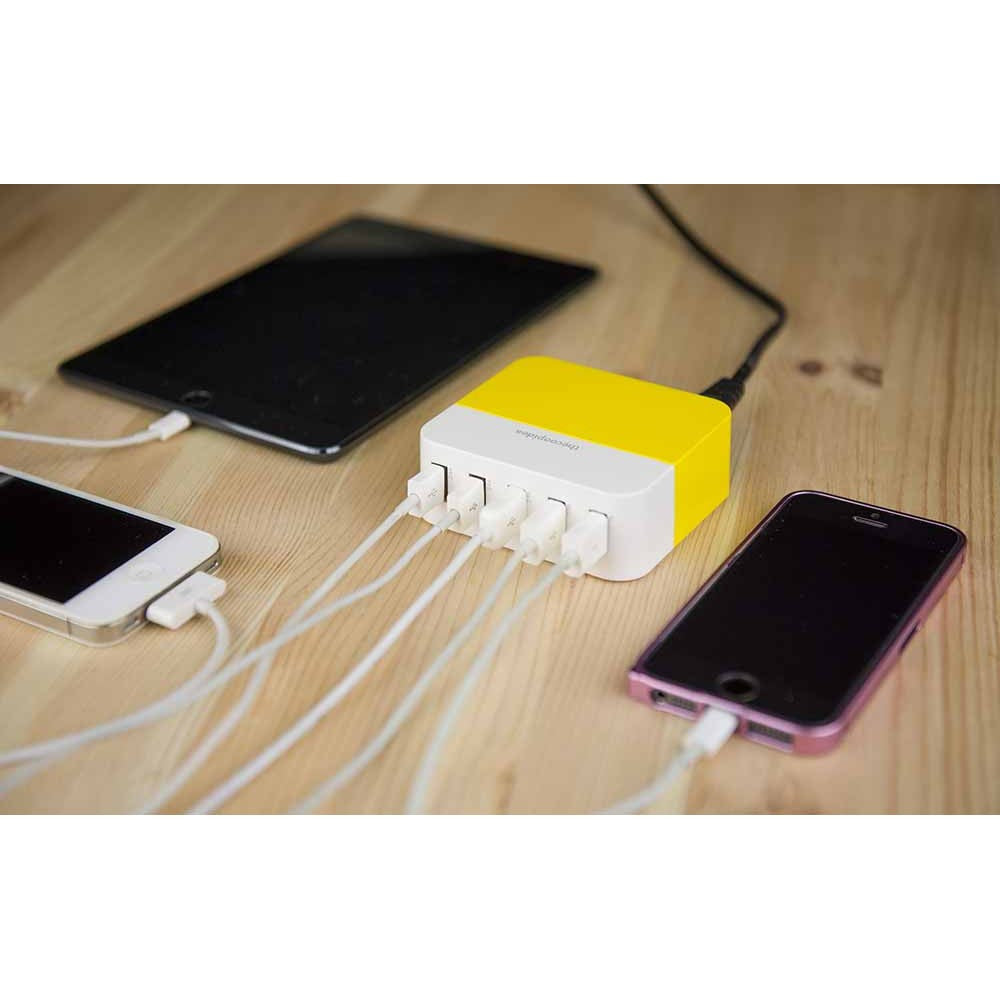 Thecoopidea Powerblock 10.6A Fast Charging Station with 6 USB Ports - Perfect for Home, Office & Travel | Charge Multiple Devices Simultaneously