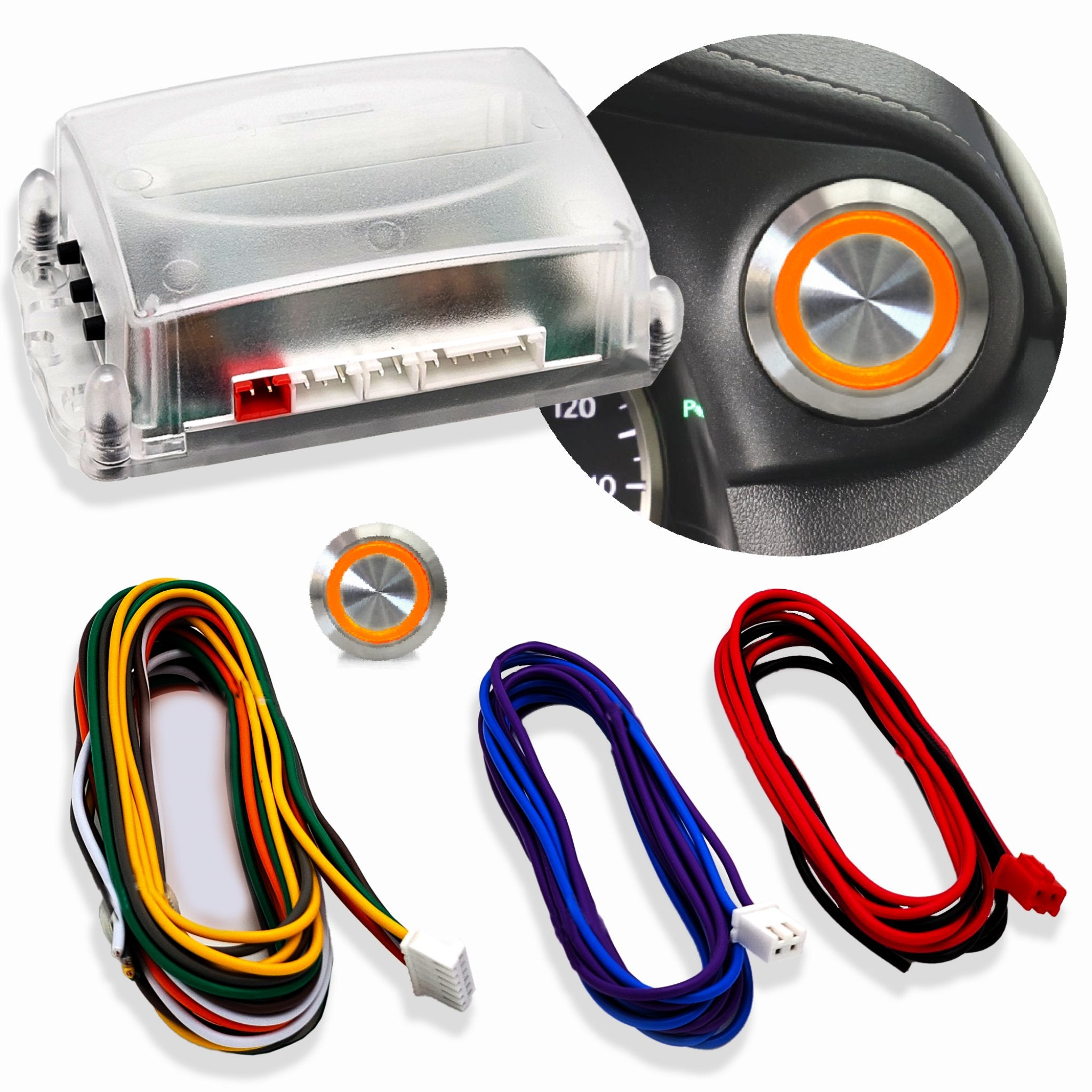 1903 Rambler Model E 12V Billet Push Button Start Stop Switch Kit - Engine Ignition Key Conversion for Classic Car Restoration & Hot Rod Builds