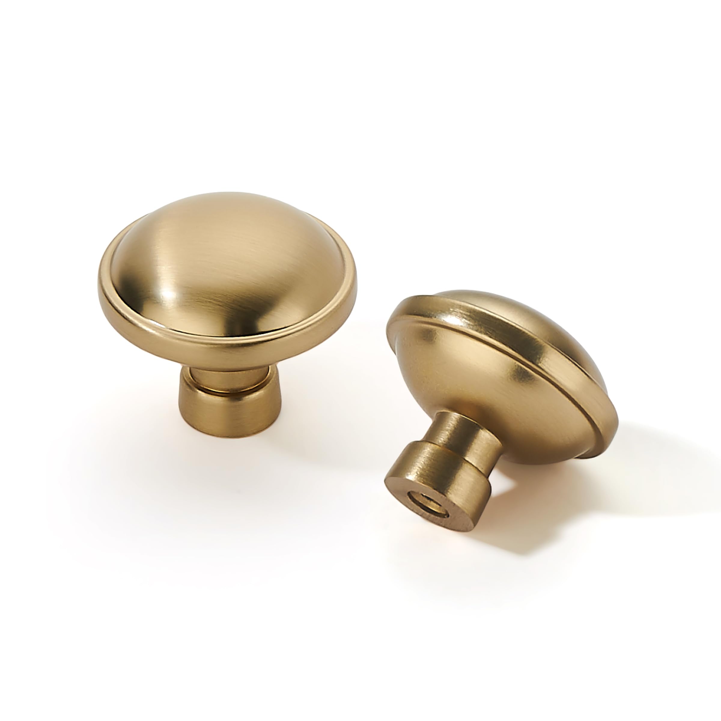 20 Pack 1-1/4 Inch Champagne Bronze Cabinet Knobs - Solid Round Dresser Knobs & Drawer Pulls - Brass Hardware for Cupboard, Wardrobe & Furniture (Perfect for Kitchen, Bathroom & Bedroom Storage)