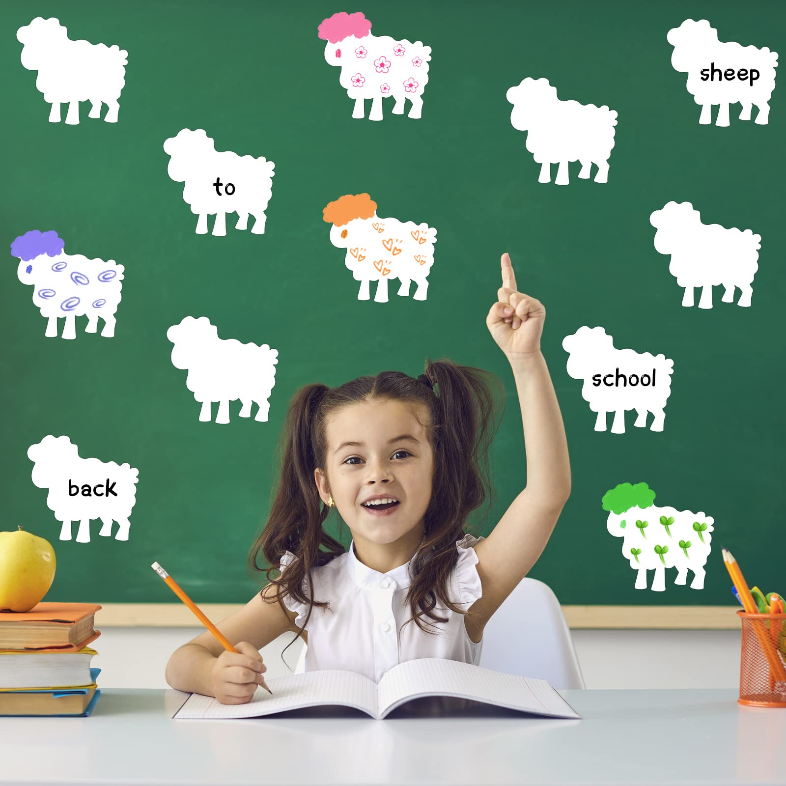 Geyee 100pcs Sheep Cutouts for Classroom Bulletin Board & DIY Crafts - Fall Party Decor
