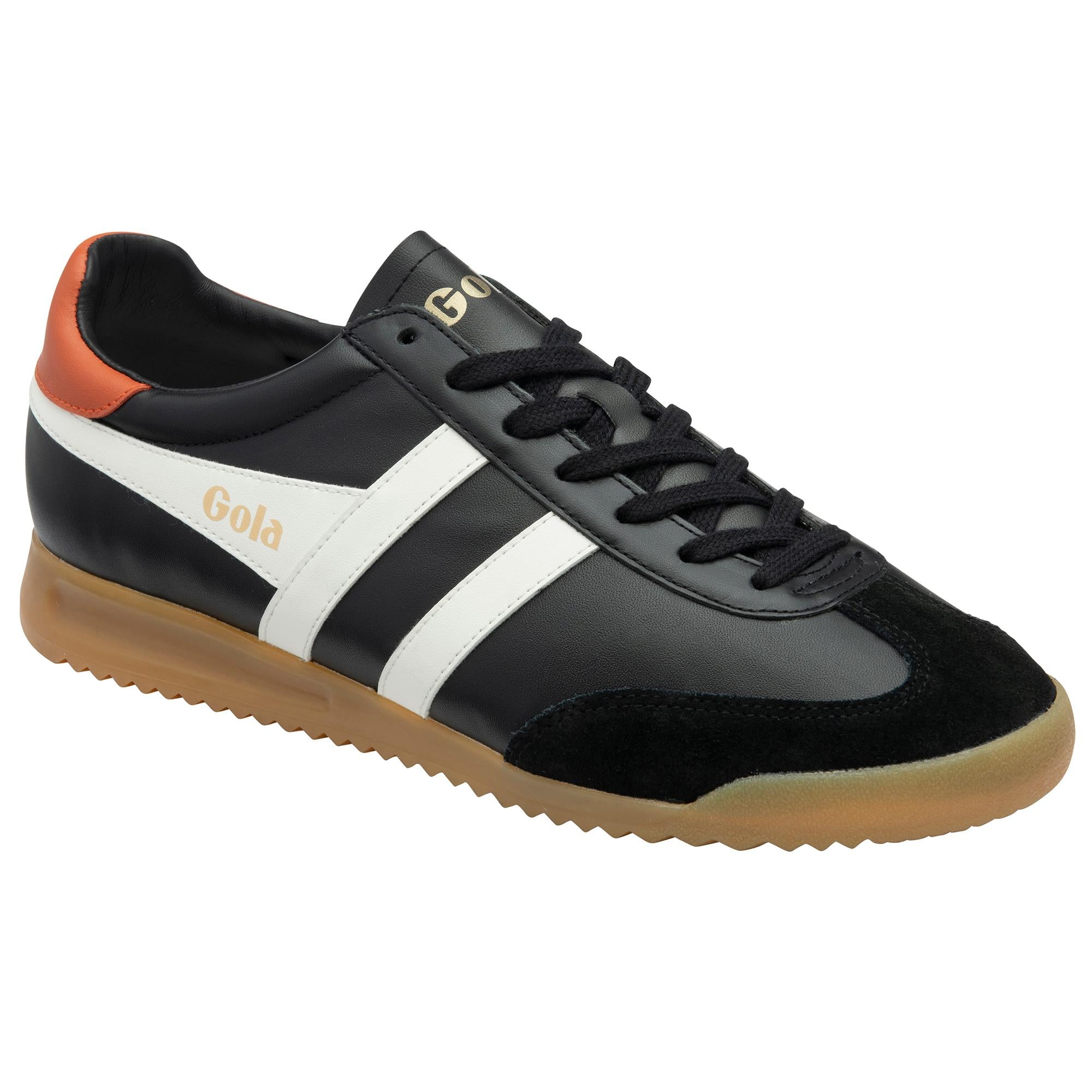 Gola Men's Torpedo Leather Sneakers - Black (Size M) | Classic Retro Running Shoes for Casual Wear & Street Style Fashion