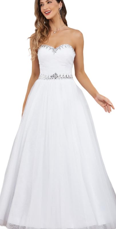 Elegant Lace Wedding Dresses for Women - Tulle Bridal Gowns for Bride | Perfect for Church Ceremony, Beach Wedding & Romantic Photoshoots