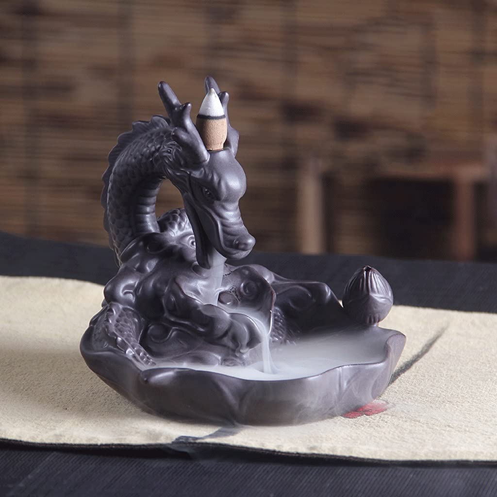 Ceramic Backflow Incense Holder - Waterfall Incense Burner for Home Decor, Zen Meditation & Aromatherapy | Perfect for Relaxation, Yoga & Stress Relief