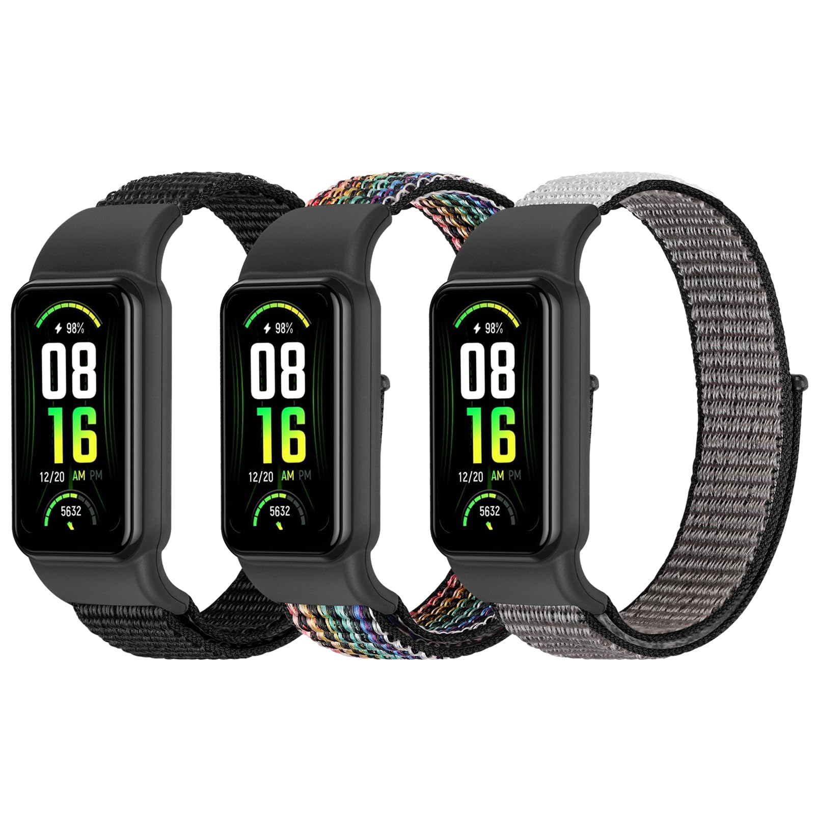**YCHDDER Solo Loop Nylon Bands for Amazfit Band 7 - Soft, Breathable, Adjustable Sports Replacement Strap for Men & Women - Perfect for Running, Gym & Daily Wear**