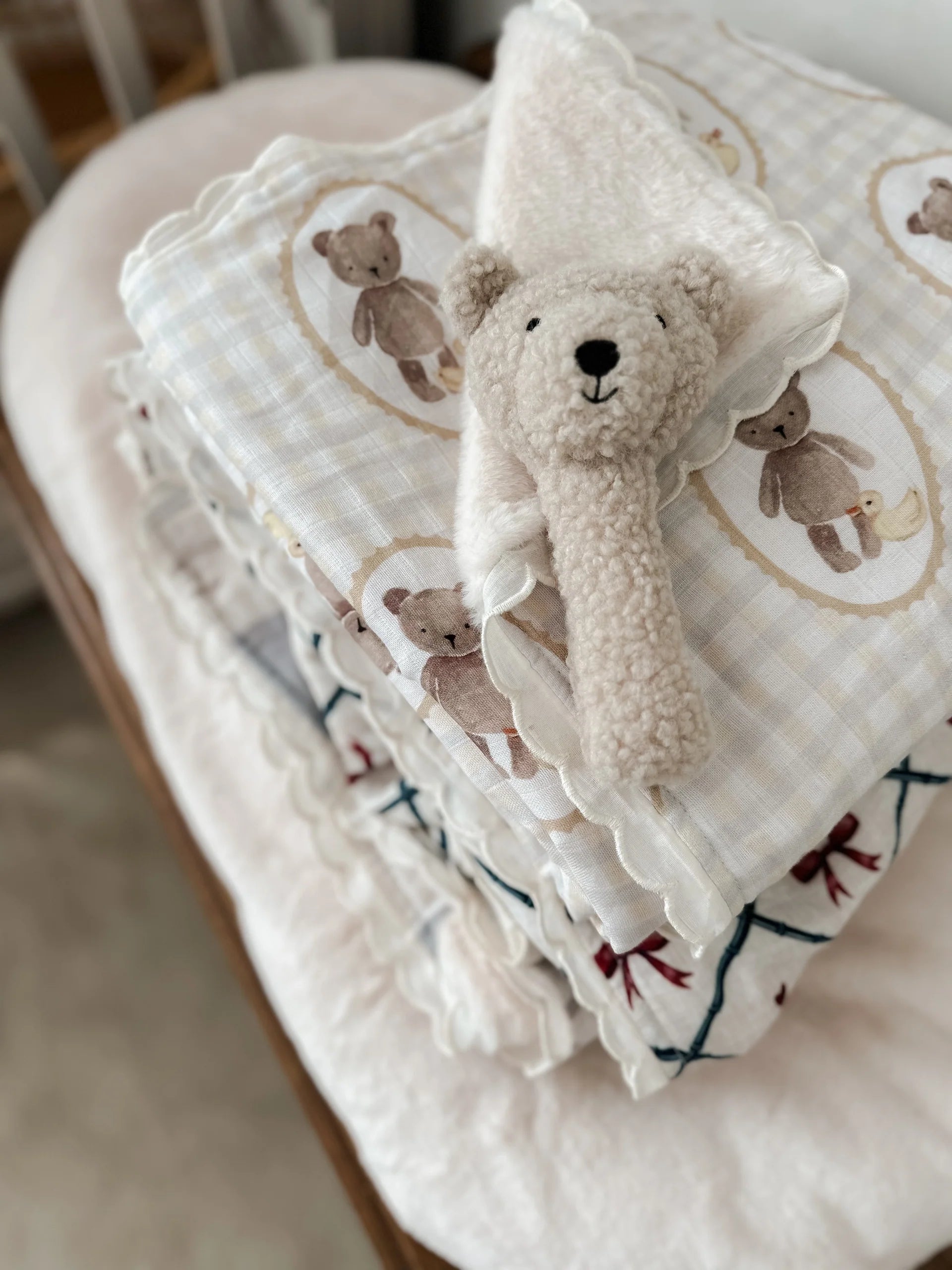 Pop Ya Tot Little Teddy Rattle Toy - Soft Plush Baby Shaker for Newborns & Infants - Perfect for Playtime, Nursery Decor, and Sensory Development