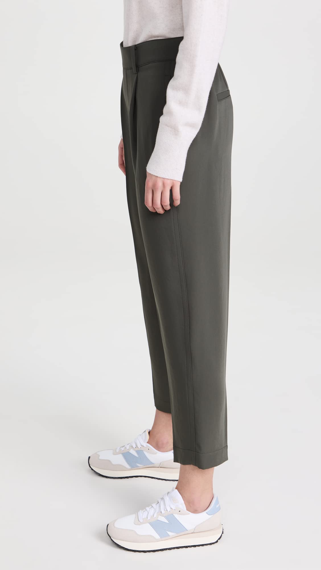 Vince Women's Tapered Pull On Pants - Comfortable Stretch Work Pants for Office, Business Casual & Travel
