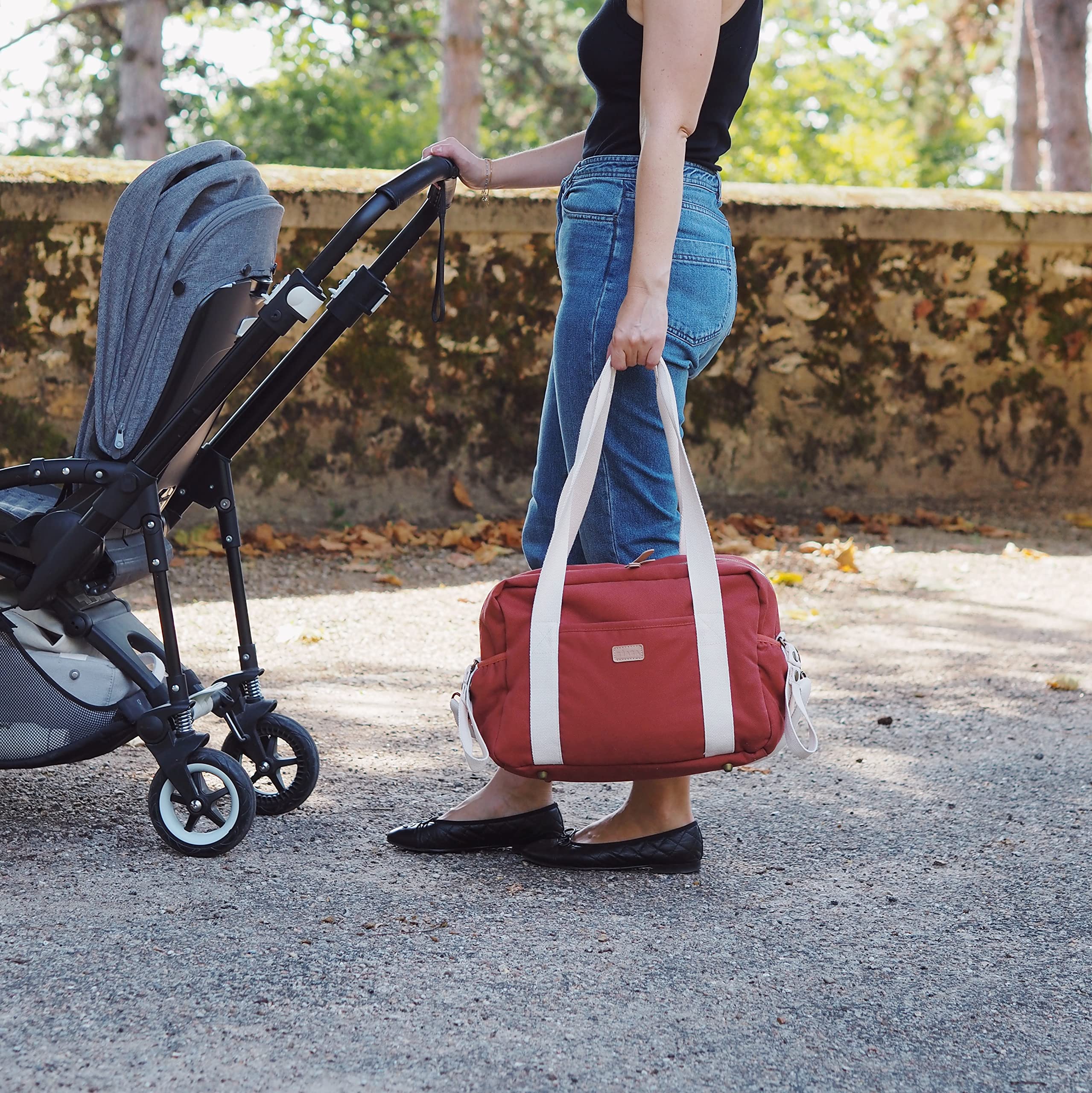 Beaba Paris Large Capacity Diaper Bag for Baby Stroller - Waterproof Baby Essentials Organizer with Adjustable Strap | Perfect for Travel, Outings & Everyday Use with Newborns & Toddlers