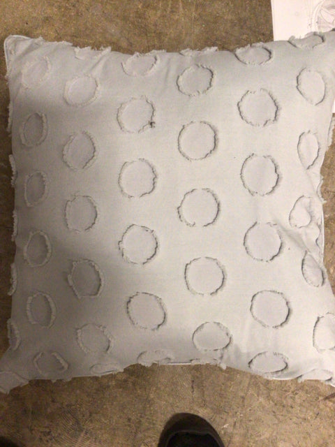 Grey Circle Embellished Decorative Throw Pillow - Soft Boho Home Decor for Living Room, Bedroom & Nursery