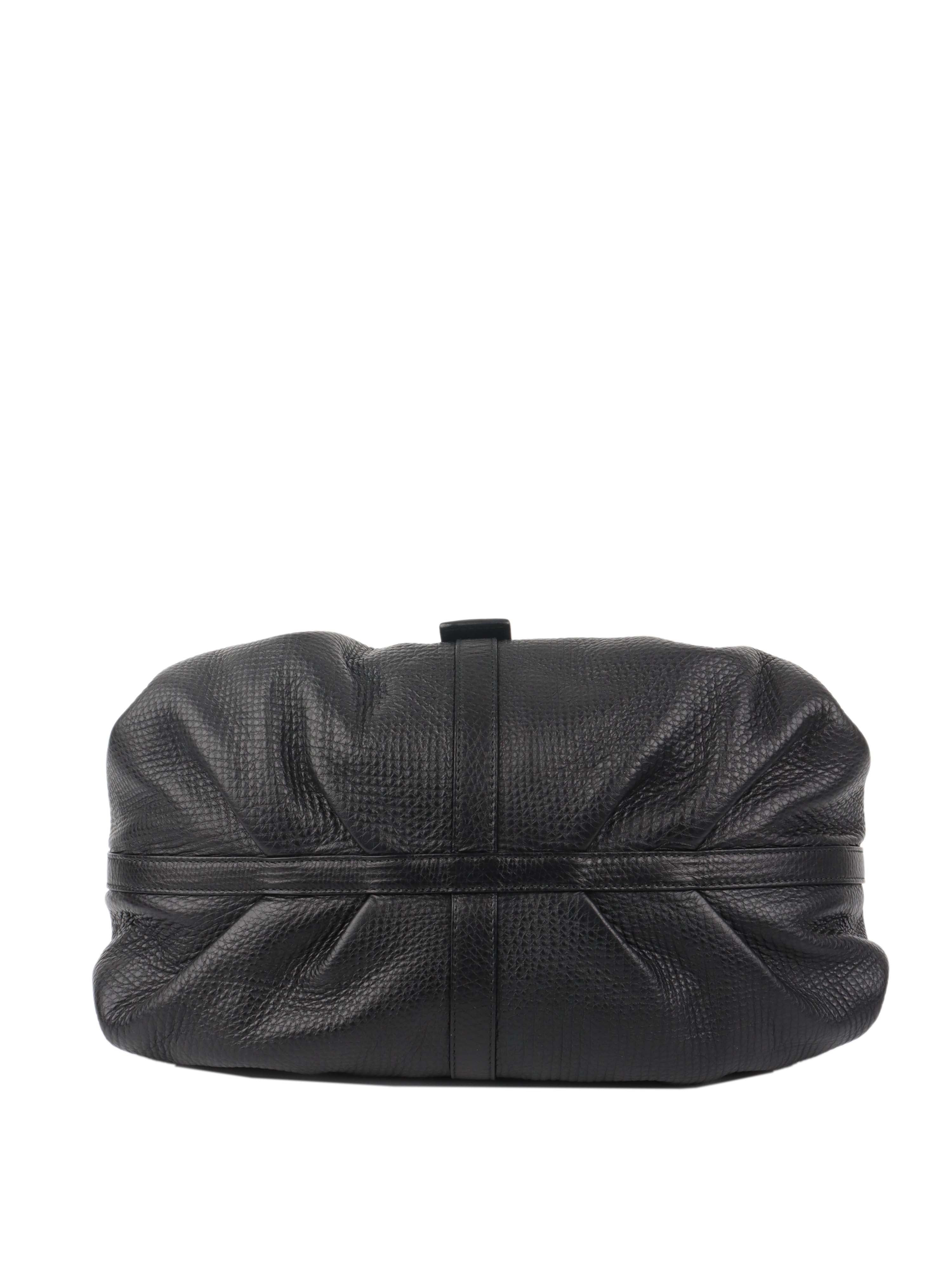 Bvlgari Black Leather Shoulder Bag with Handles - Luxury Designer Handbag for Women, Perfect for Work, Travel & Evening Events